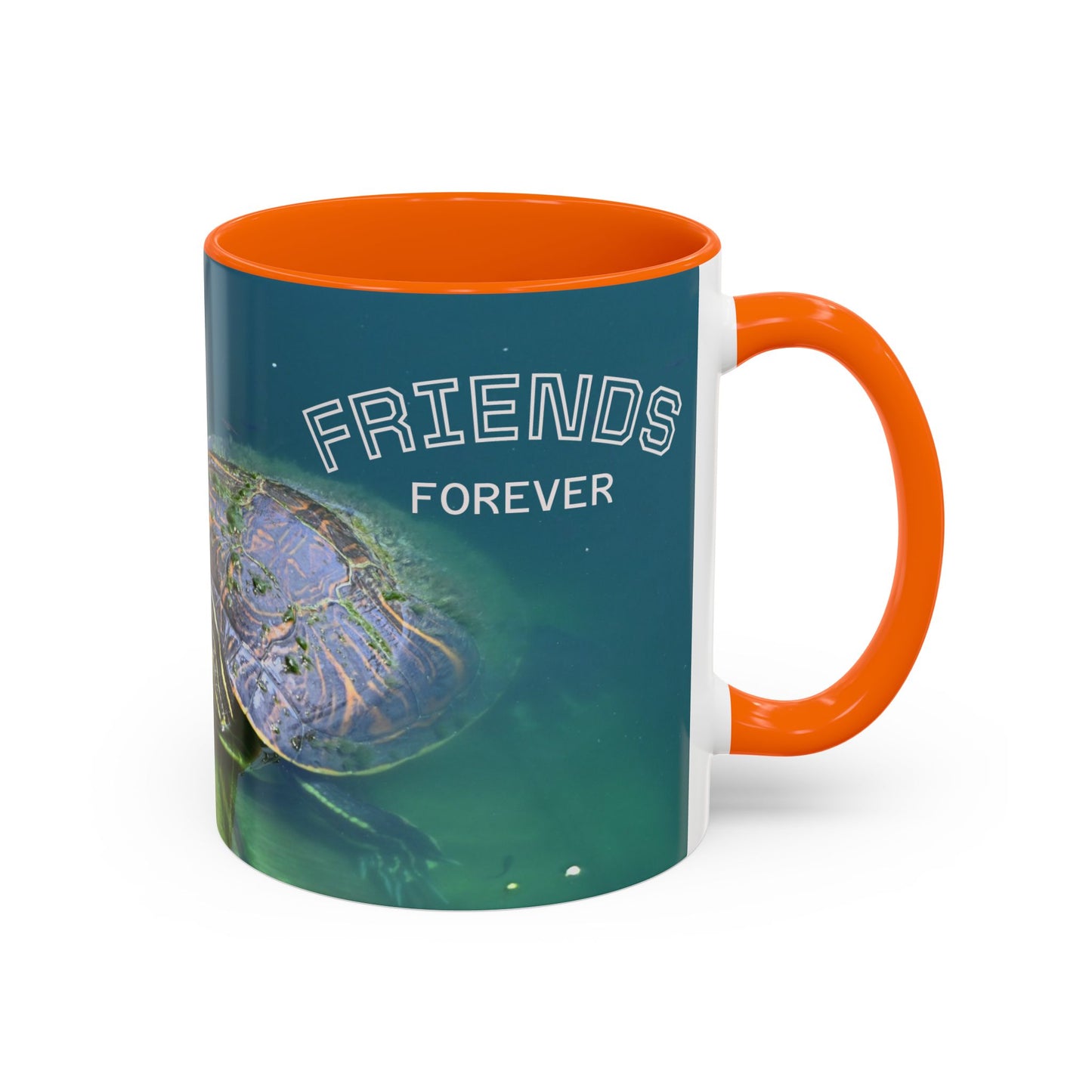 Friends Forever Turtle Accent Coffee Mug — 11/15oz Gift for Animal Lovers