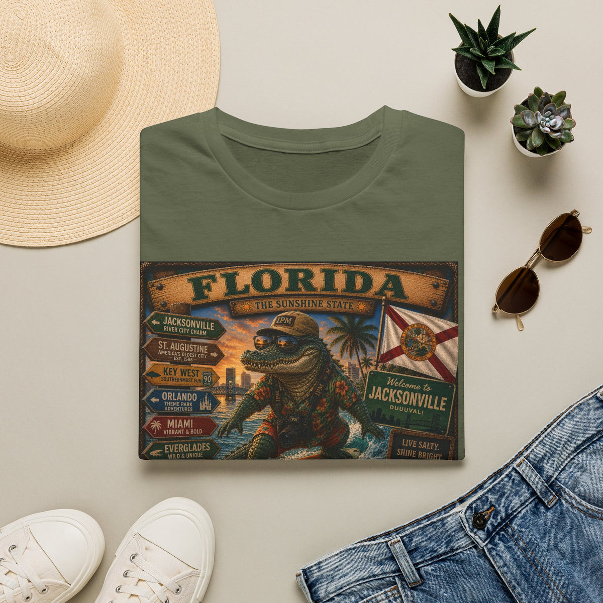 Florida Alligator Vintage Travel T-Shirt