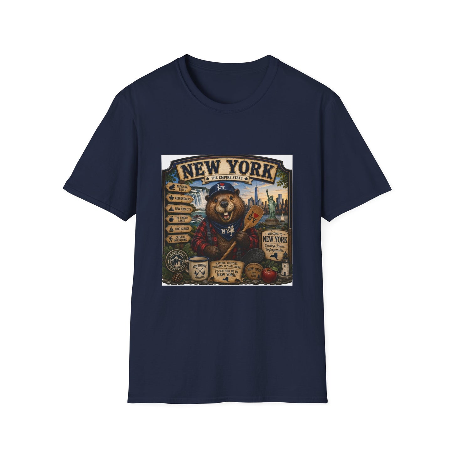 New York Bear Vintage Graphic T-Shirt — NYC Souvenir Cityscape Tee