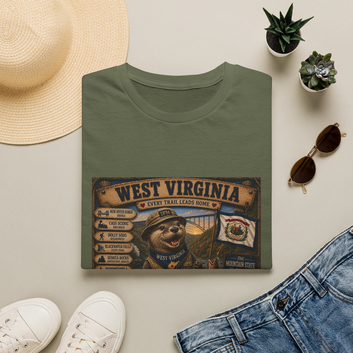 West Virginia Bear Graphic T-Shirt — State Pride Vintage Travel Tee
