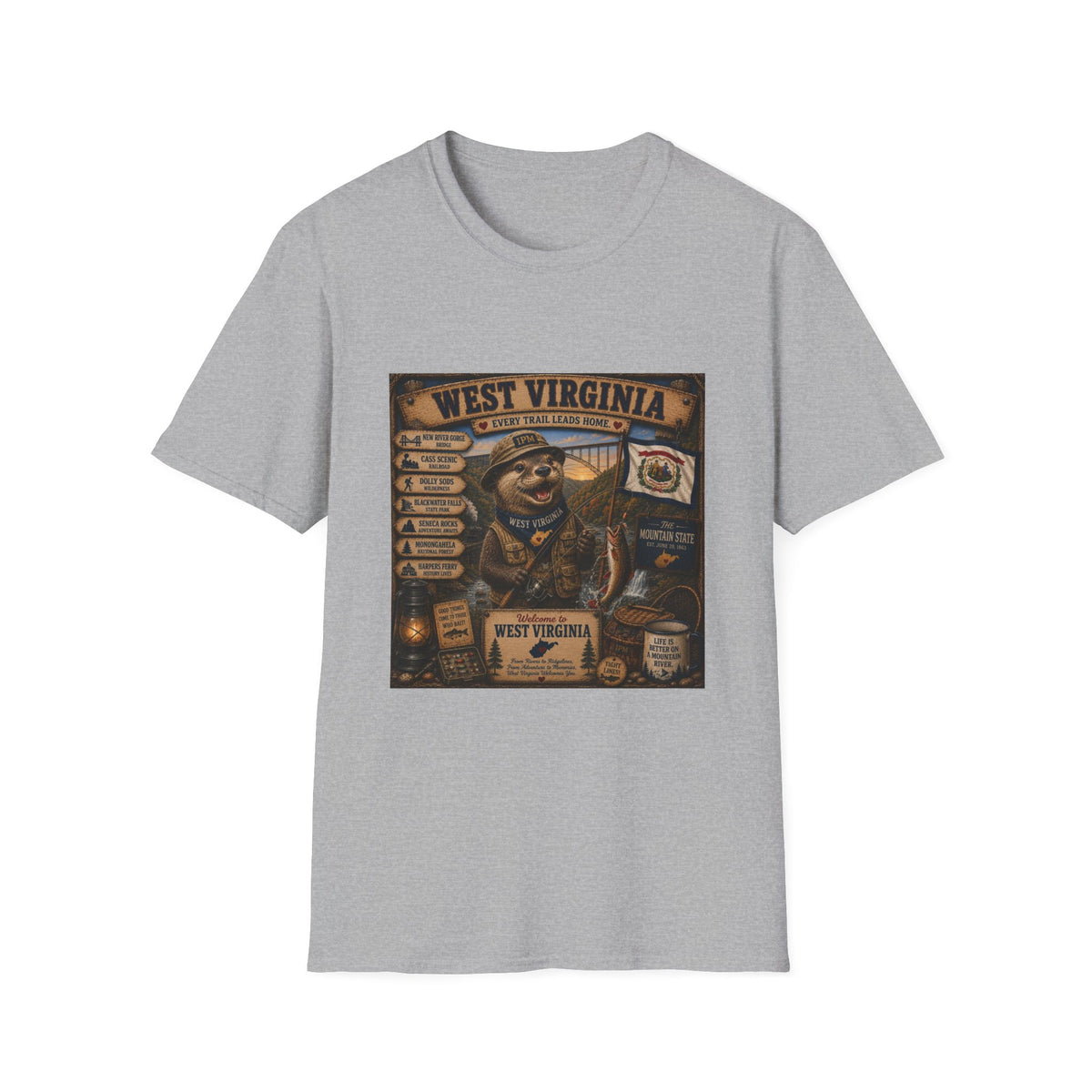 West Virginia Bear Graphic T-Shirt — State Pride Vintage Travel Tee