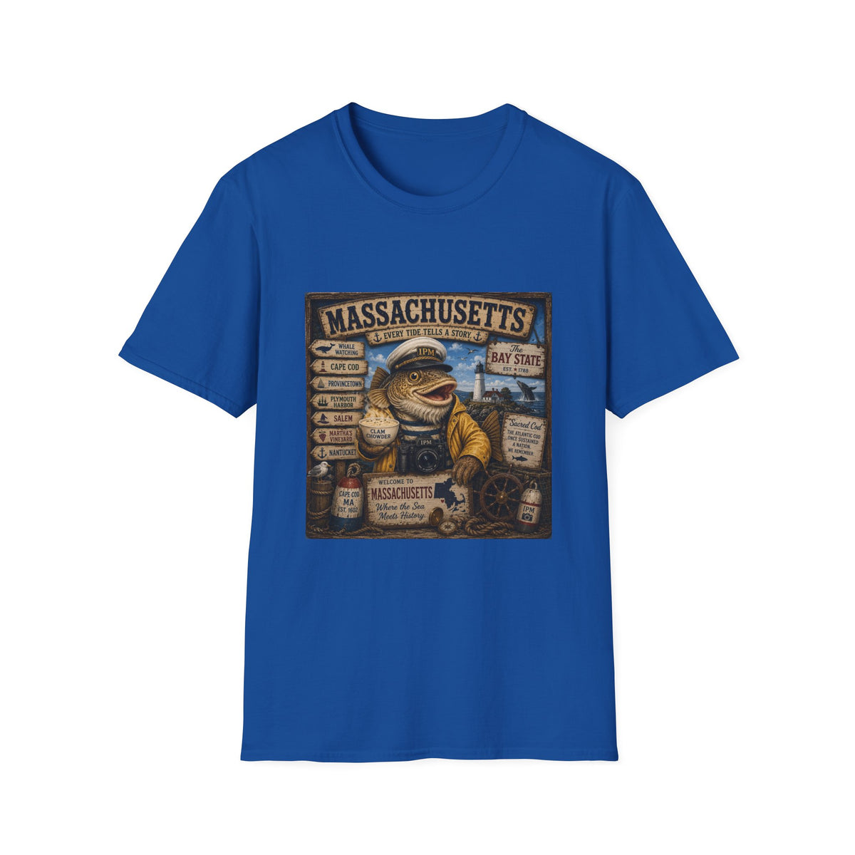Massachusetts Fisherman T-Shirt – Vintage Cape Cod & Bay State Nautical Tee