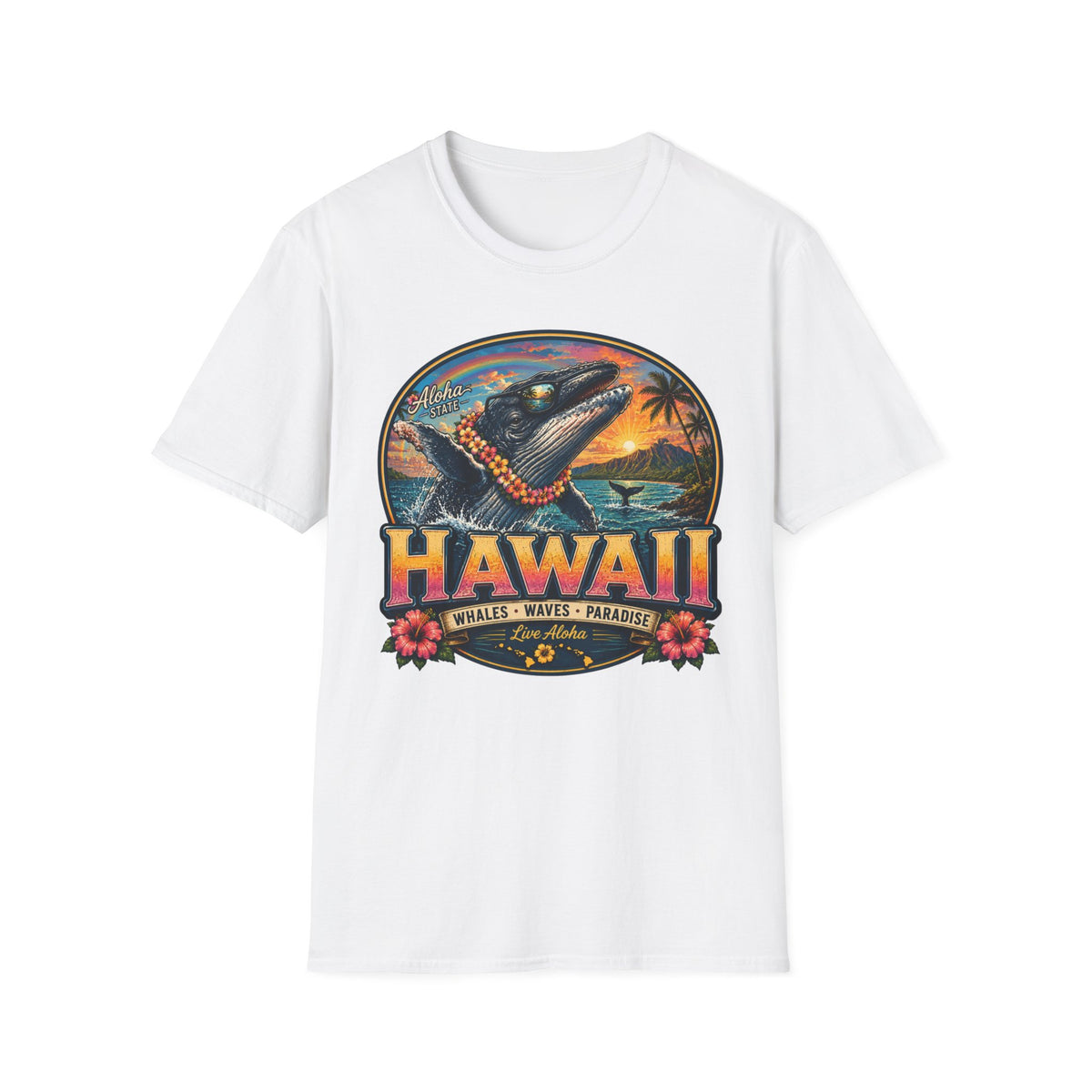 Hawaii Whale Sunset T-Shirt — Aloha Tropical Island Graphic Tee