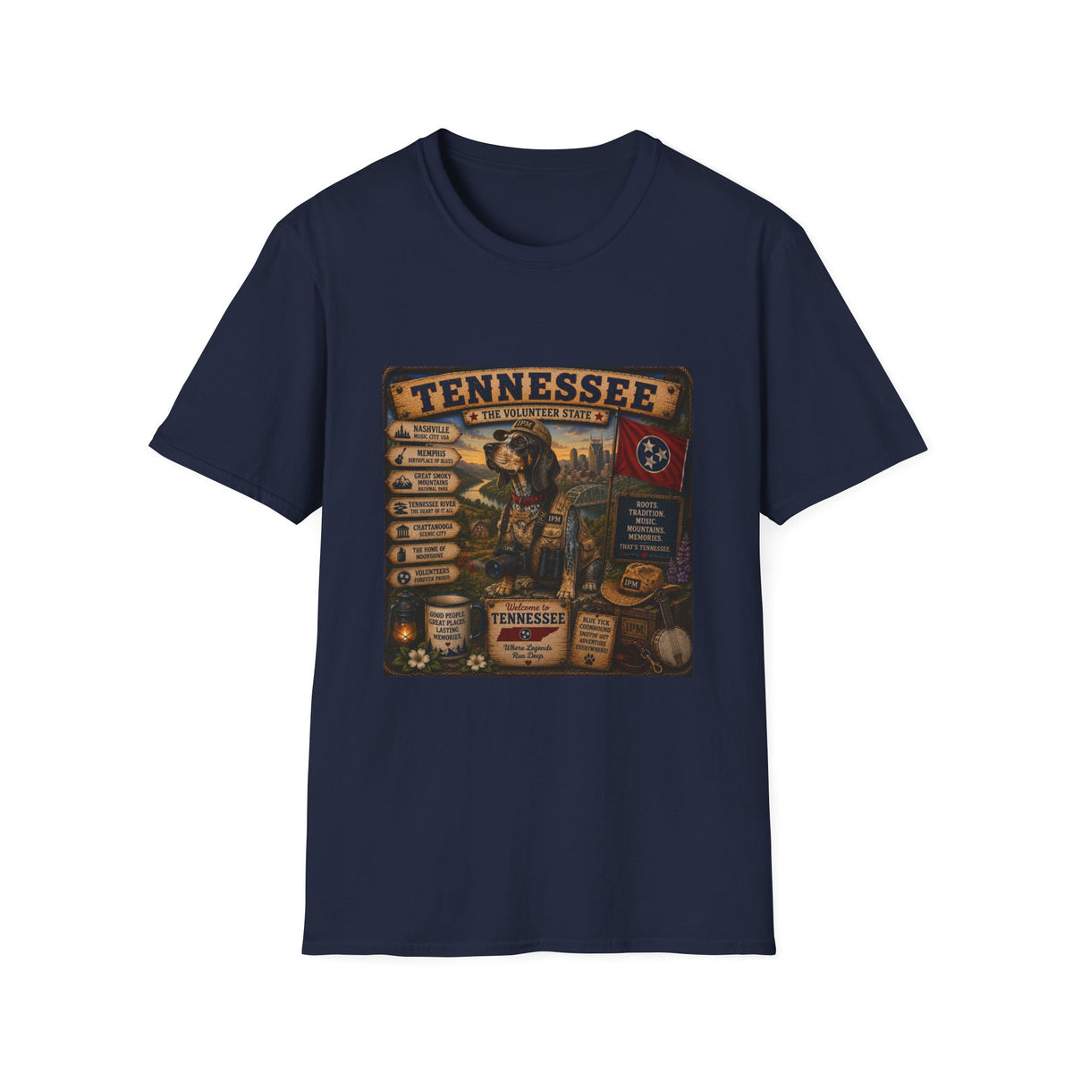 Tennessee Vintage State T-Shirt — "The Volunteer State" Retro Travel Tee