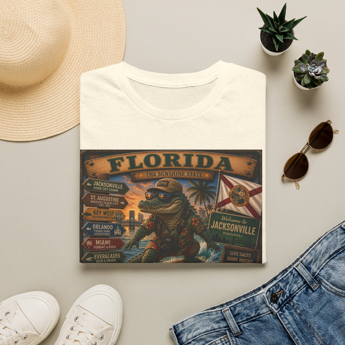 Florida Alligator Vintage Travel T-Shirt