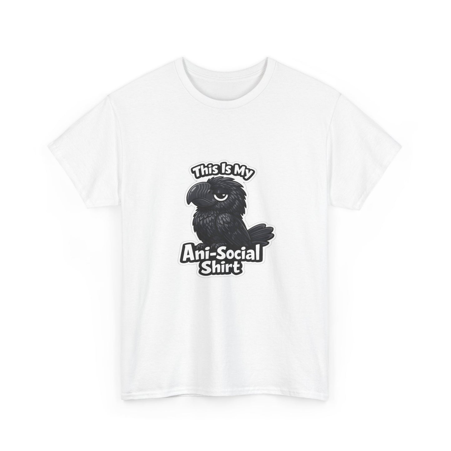 Anti-Social Shirt T‑Shirt — Cute Grumpy Bird Graphic Tee