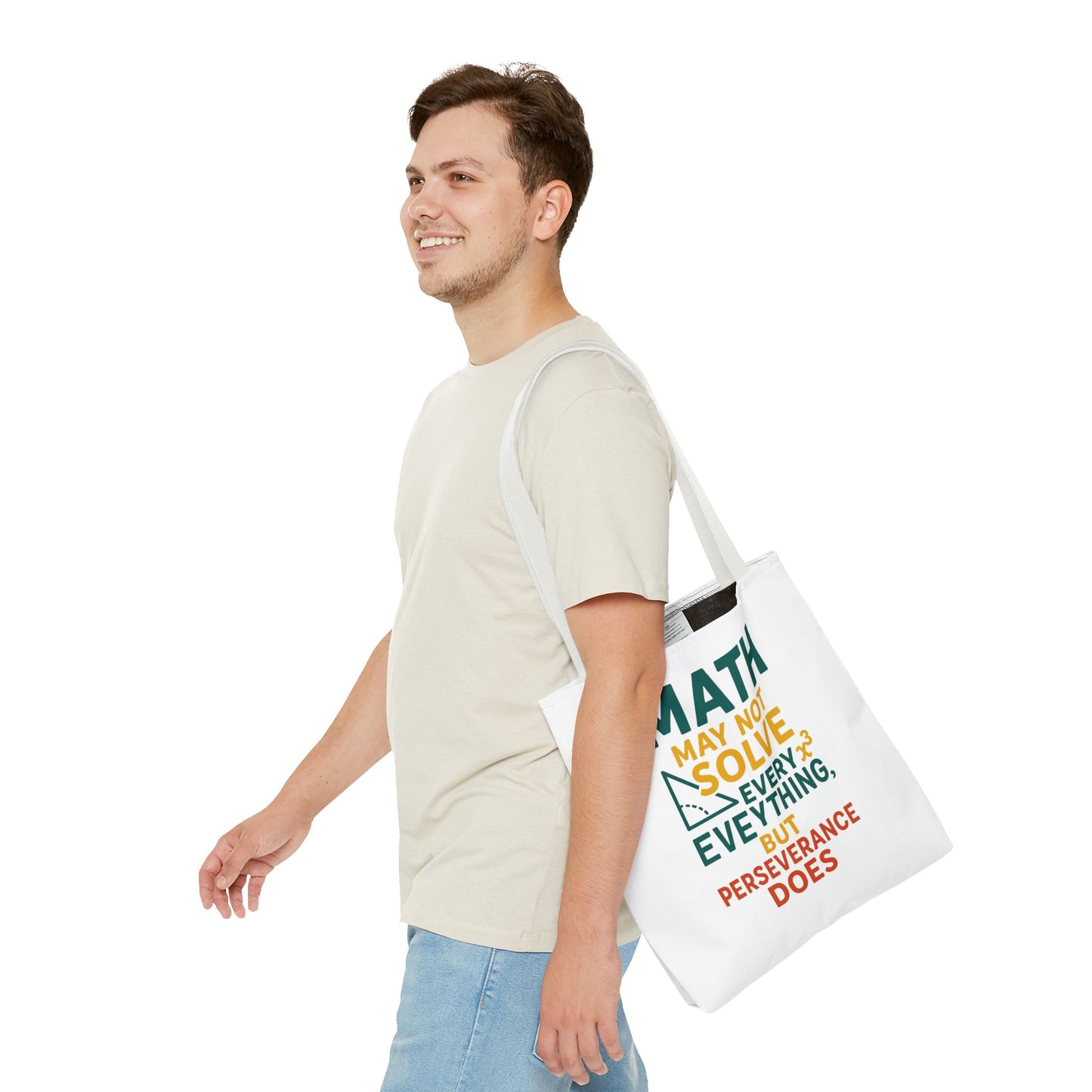 Inspirational Math Tote Bag, Motivational Carry-all, Teacher's Gift, Student Accessory, Study Essentials, QR Code Bag