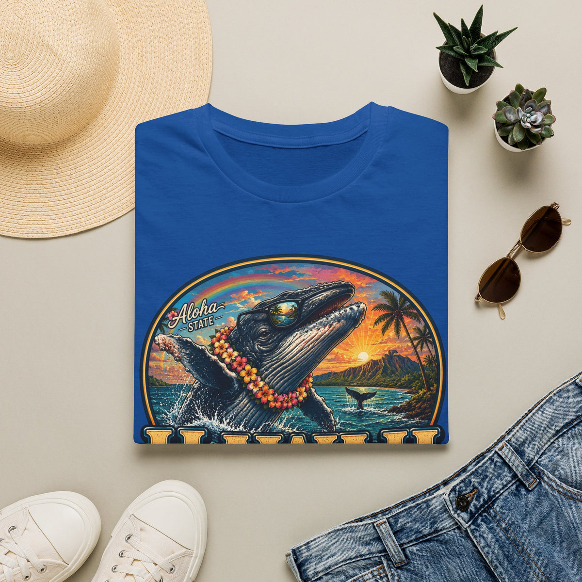 Hawaii Whale Sunset T-Shirt — Aloha Tropical Island Graphic Tee