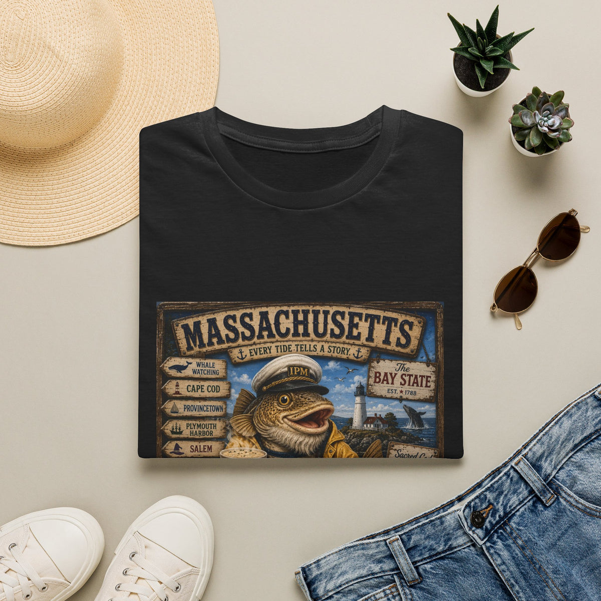 Massachusetts Fisherman T-Shirt – Vintage Cape Cod & Bay State Nautical Tee