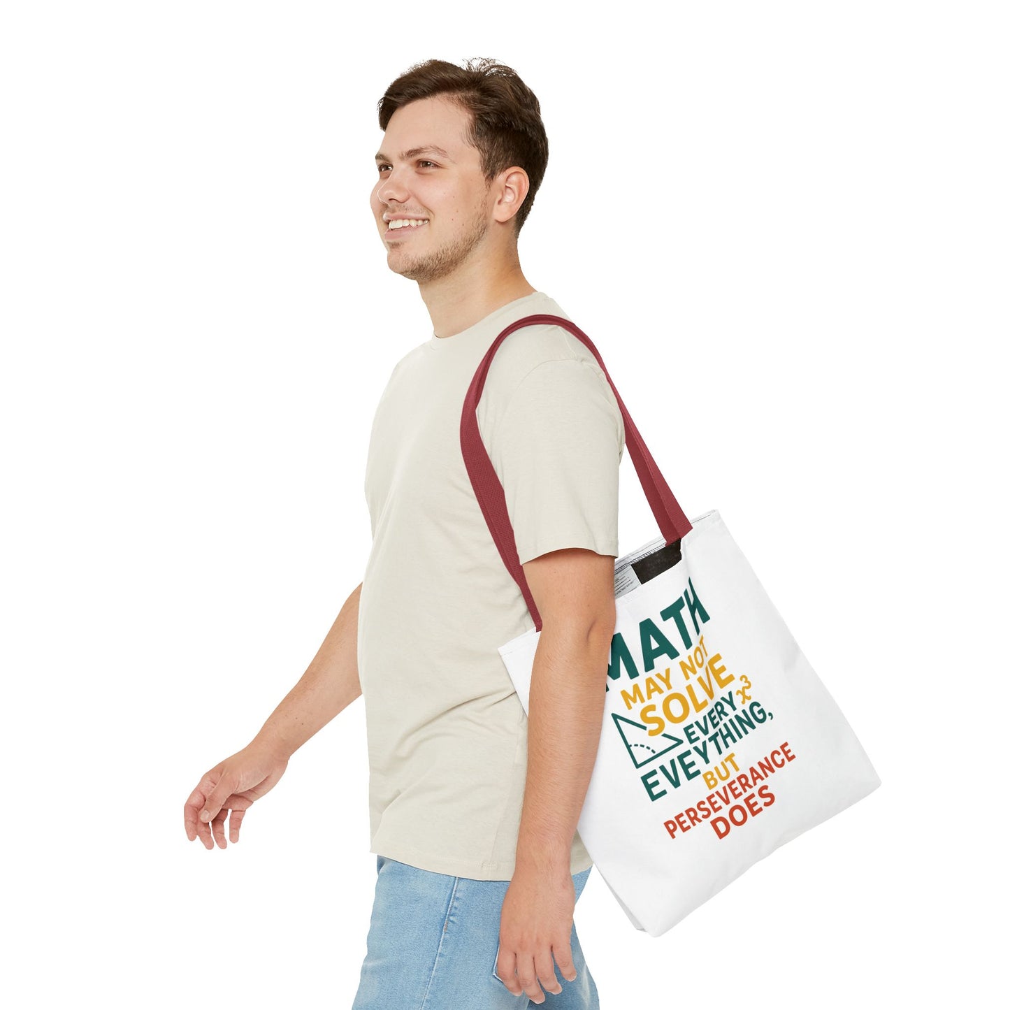Inspirational Math Tote Bag, Motivational Carry-all, Teacher's Gift, Student Accessory, Study Essentials, QR Code Bag