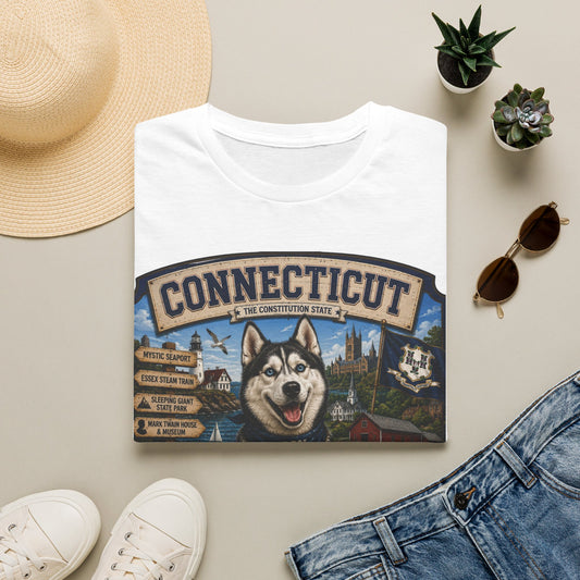 Connecticut Husky State T-Shirt — Vintage Connecticut Scenic Tee