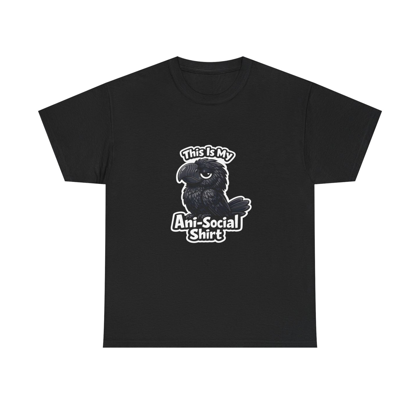 Anti-Social Shirt T‑Shirt — Cute Grumpy Bird Graphic Tee