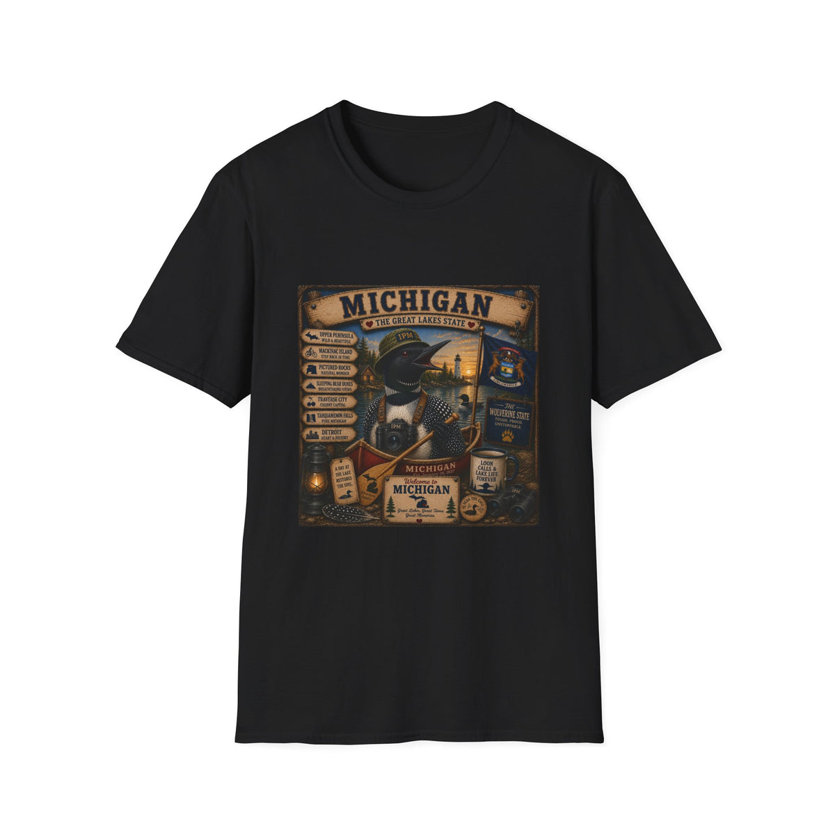 Michigan Vintage Travel T-Shirt — The Great Lakes State Graphic Tee