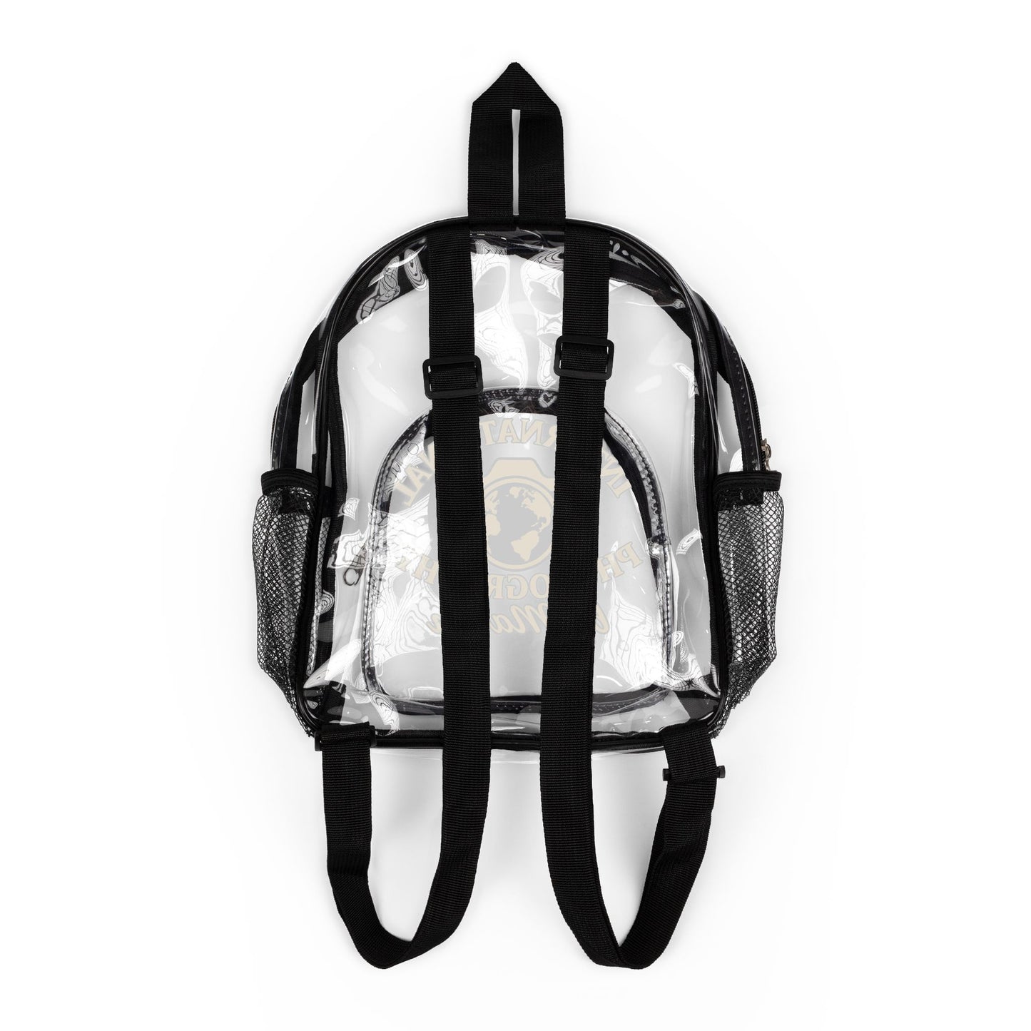Clear Stadium Backpack – Transparent Security Bag with Front Logo Pocket