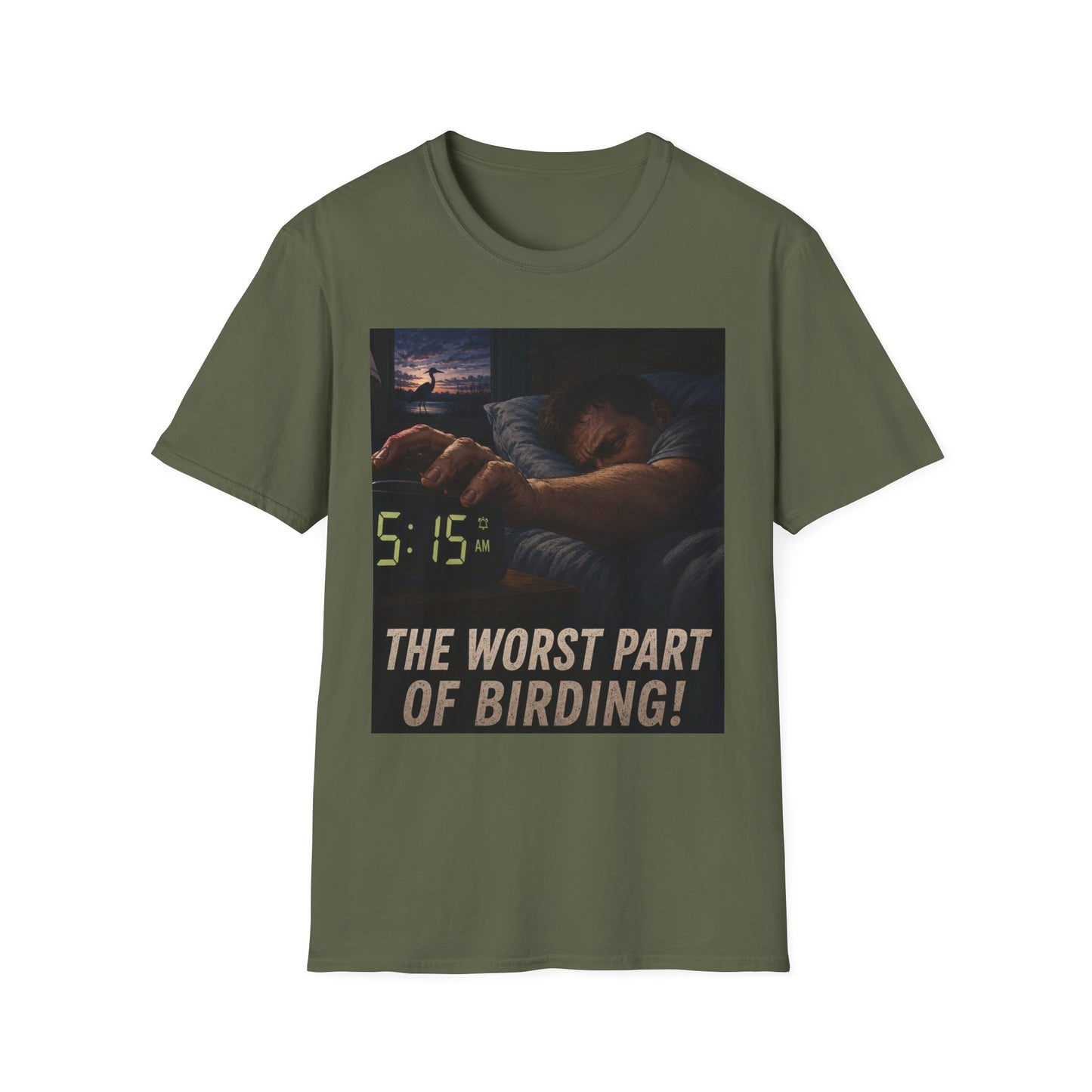 T-Shirt — "The Worst Part of Birding" Funny Early-Morning Birdwatcher Tee