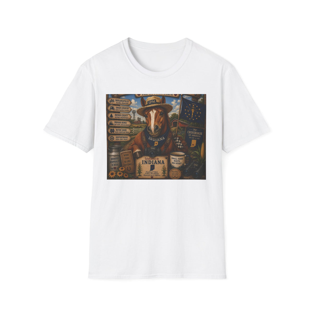 Indiana Scout Dog T-Shirt — Vintage State Travel Poster Design