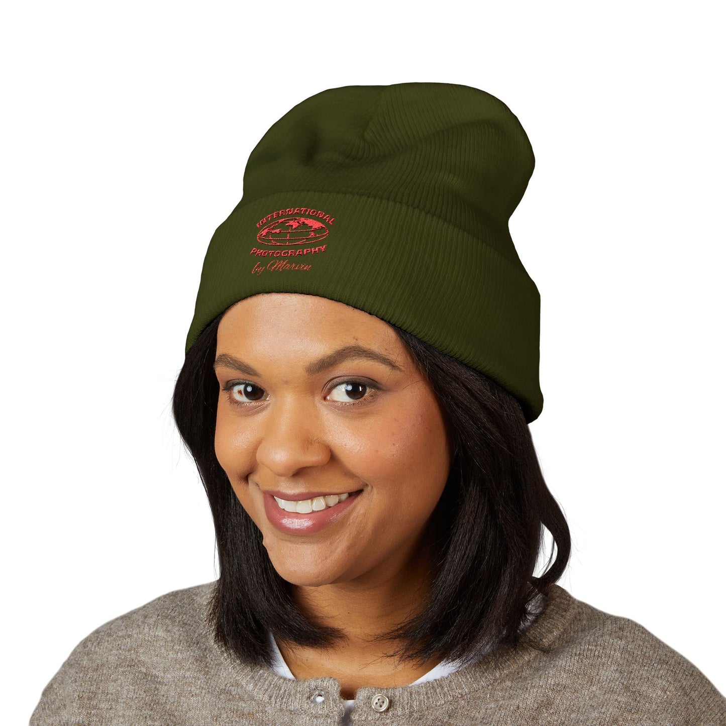 Classic Embroidered Beanie - Cozy Winter Hat, Photography Gift, Trendy Knit Cap, Casual Streetwear, Unisex Apparel, Winter Accessory