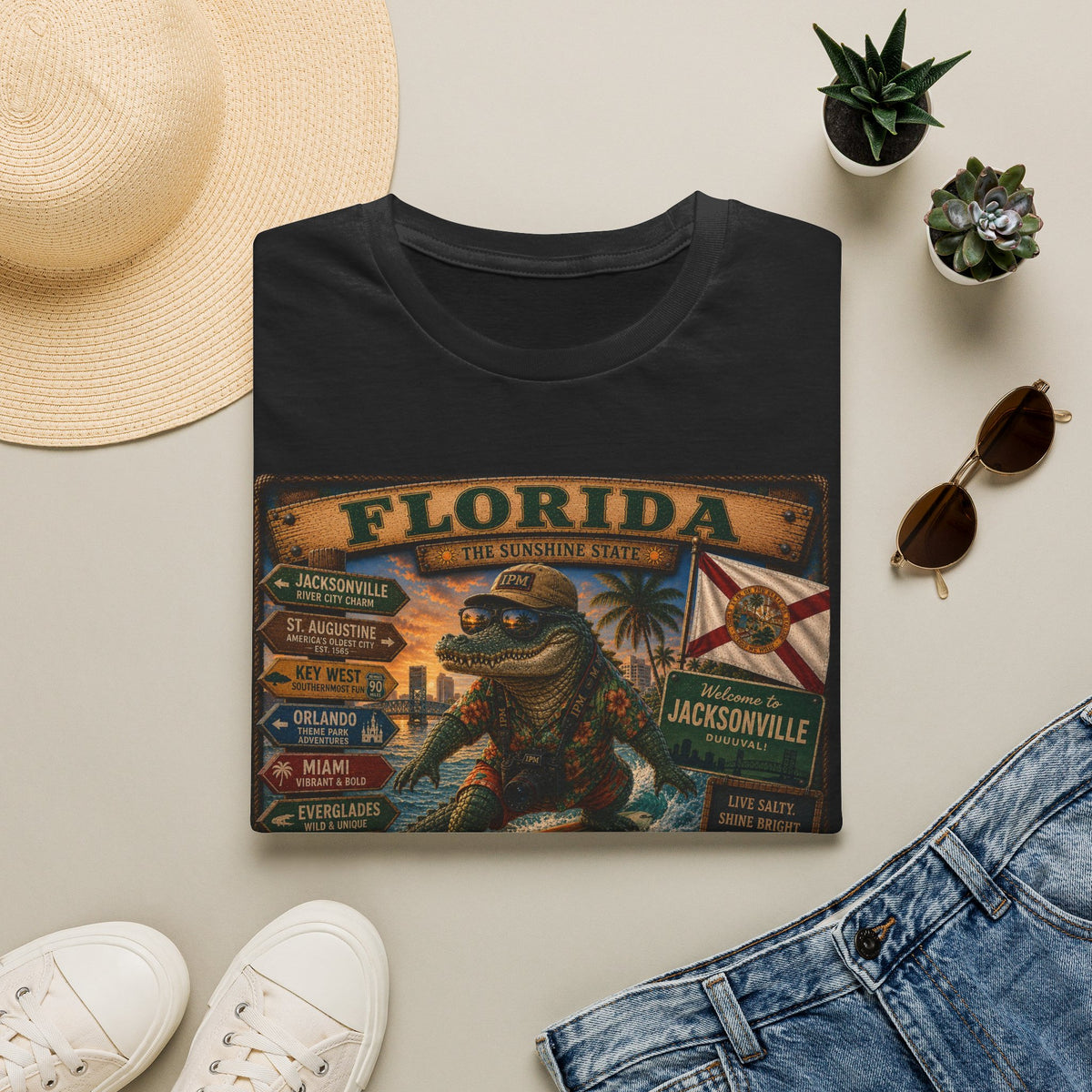 Florida Alligator Vintage Travel T-Shirt