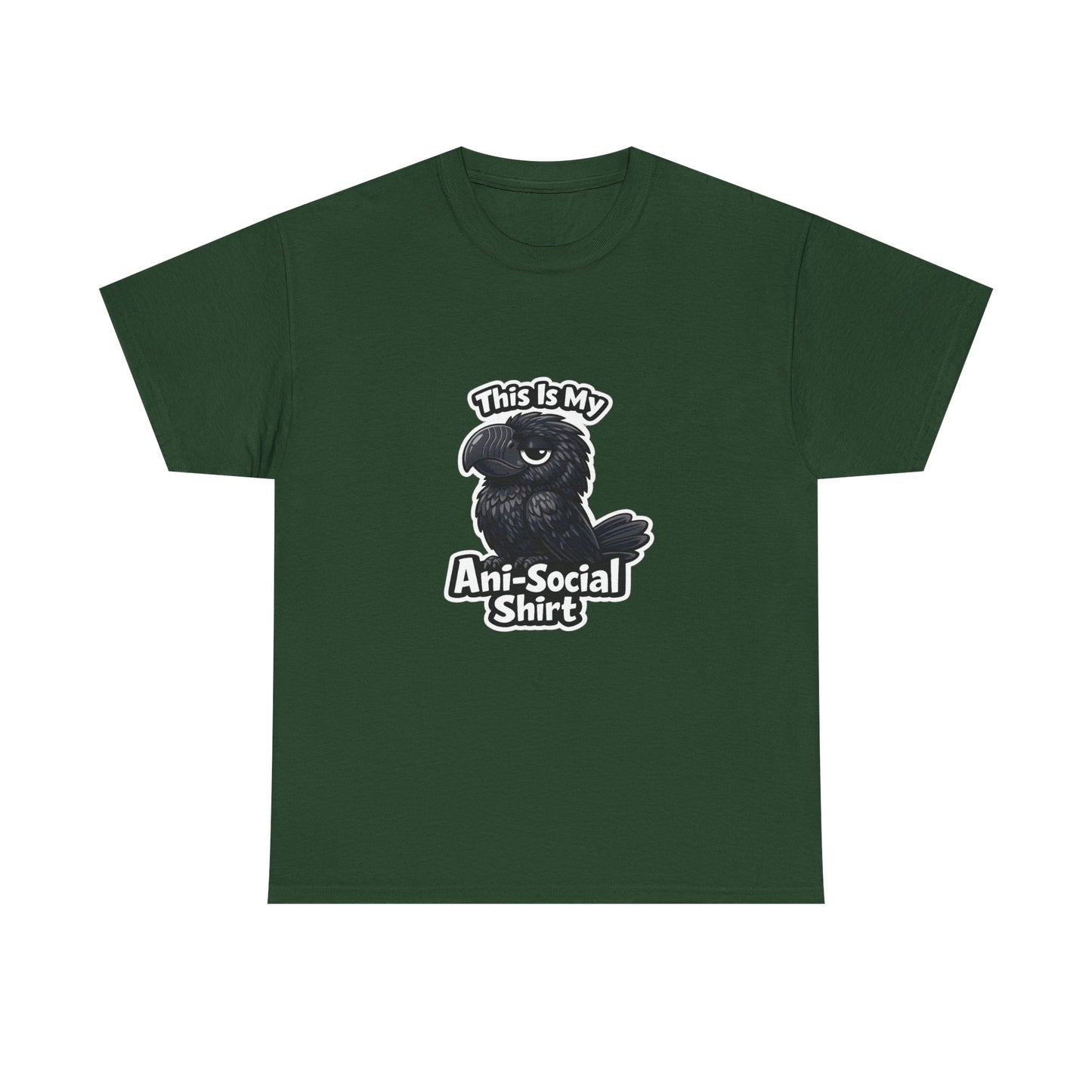 Anti-Social Shirt T‑Shirt — Cute Grumpy Bird Graphic Tee