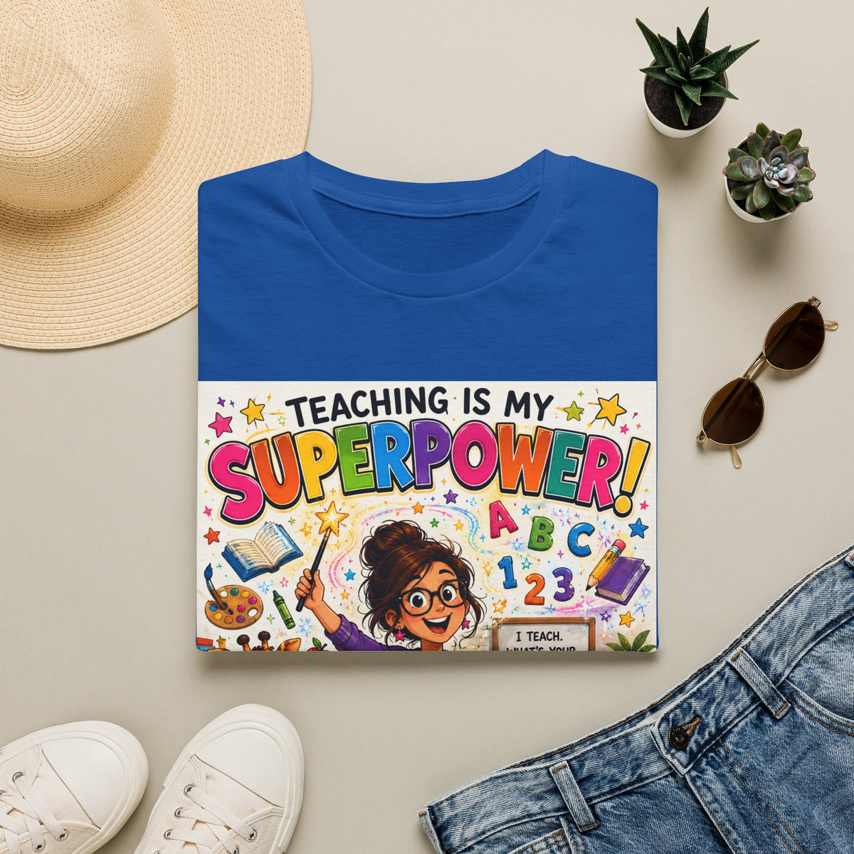 Teaching Is My Superpower T-Shirt — Colorful Teacher Appreciation Tee