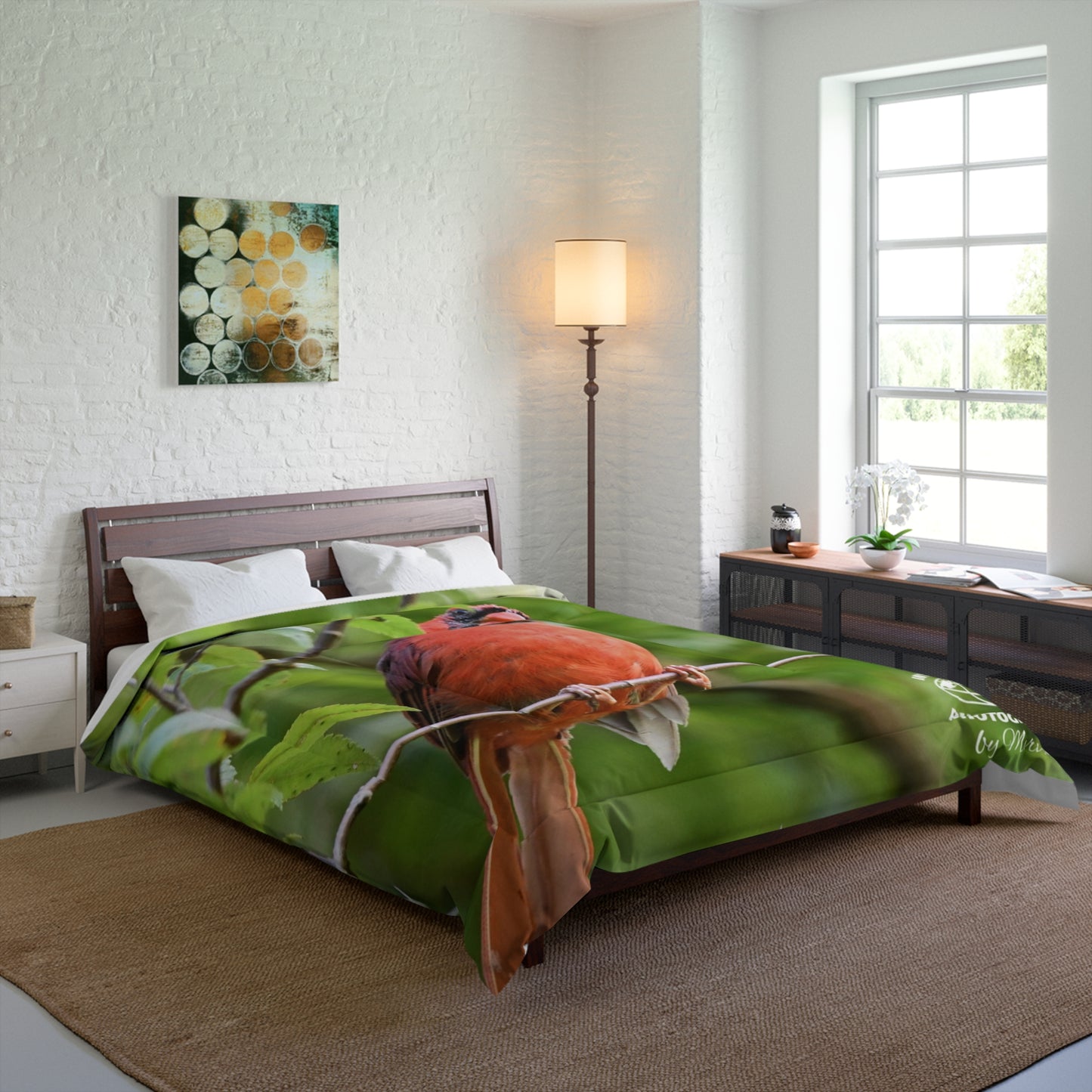 Cardinal Bird Comforter – Red Northern Cardinal Nature Print Bedding