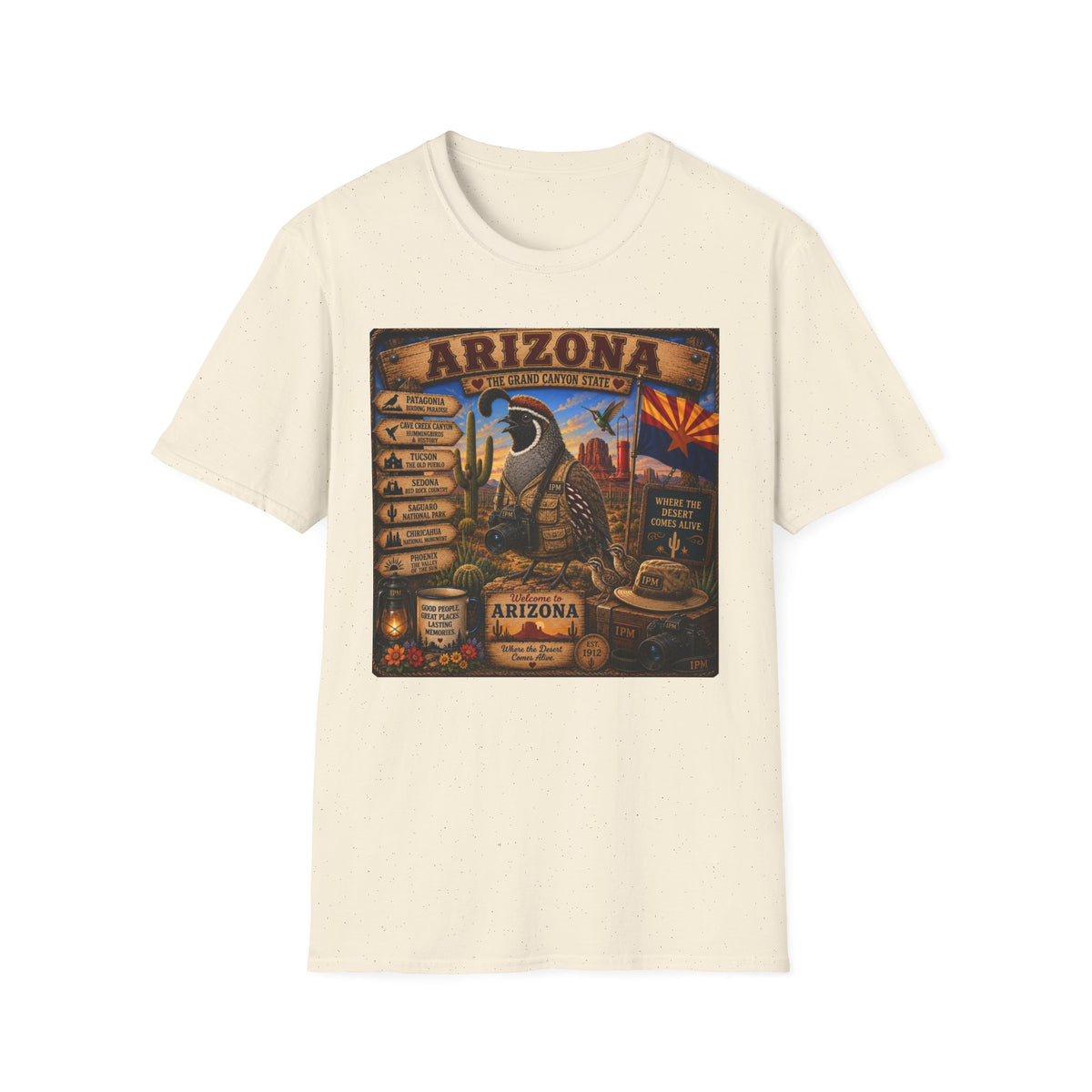 Arizona Vintage State Poster T‑Shirt — Grand Canyon Travel Tee