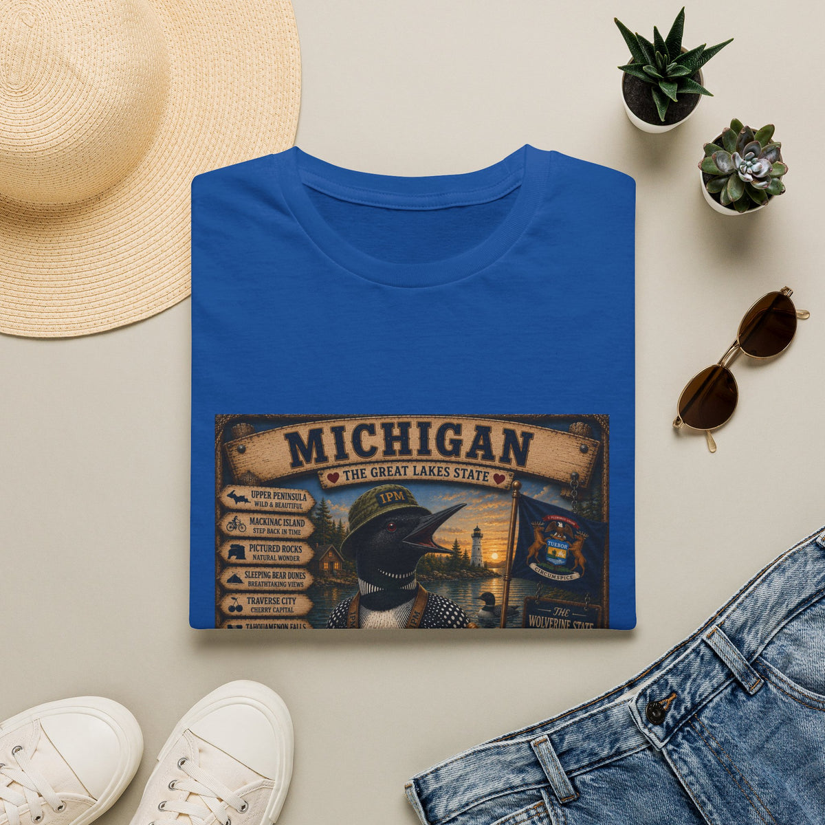 Michigan Vintage Travel T-Shirt — The Great Lakes State Graphic Tee