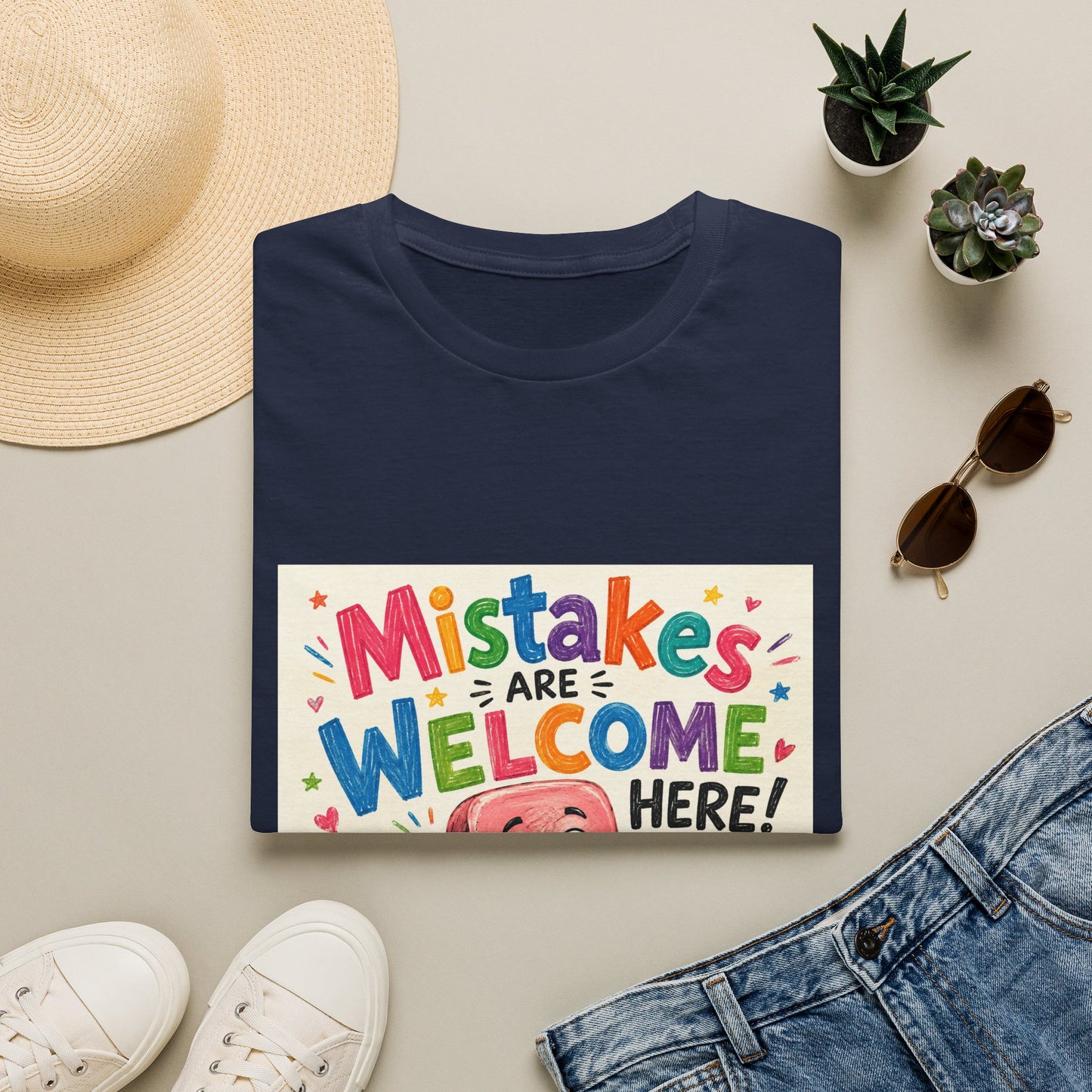 Kids' T-Shirt — "Mistakes Are Welcome Here" Positive Classroom Tee