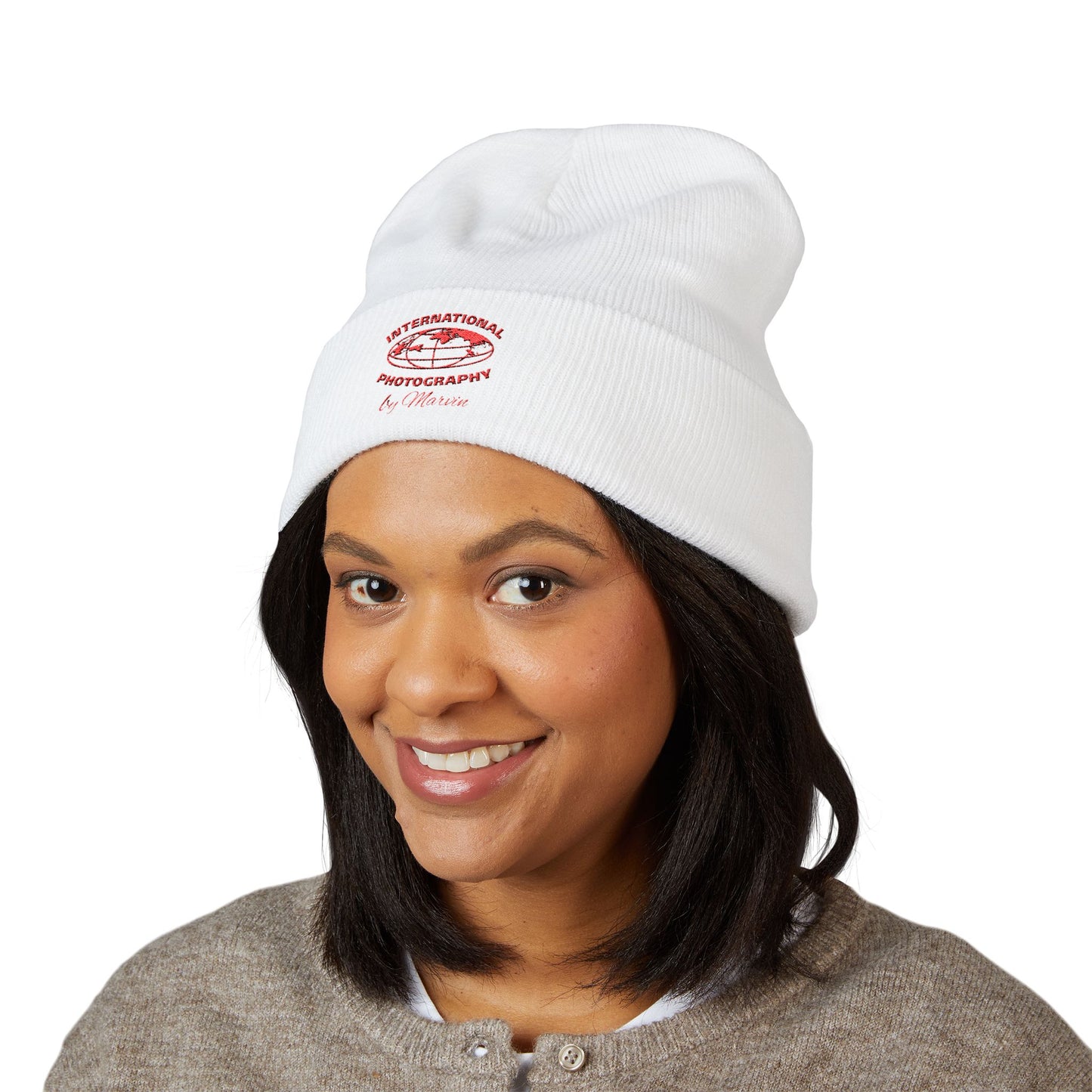 Classic Embroidered Beanie - Cozy Winter Hat, Photography Gift, Trendy Knit Cap, Casual Streetwear, Unisex Apparel, Winter Accessory