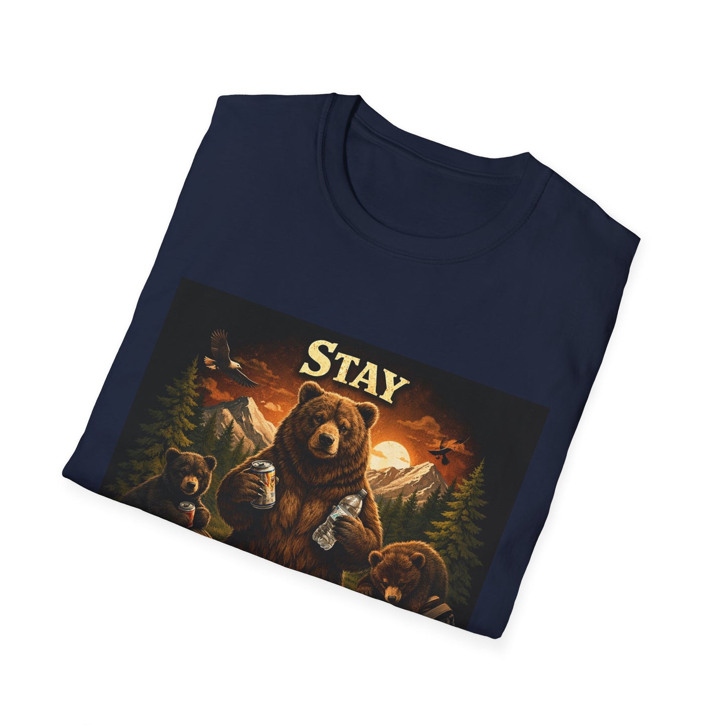 Stay Trashy Bear T-Shirt – Funny Vintage Camping Graphic Tee