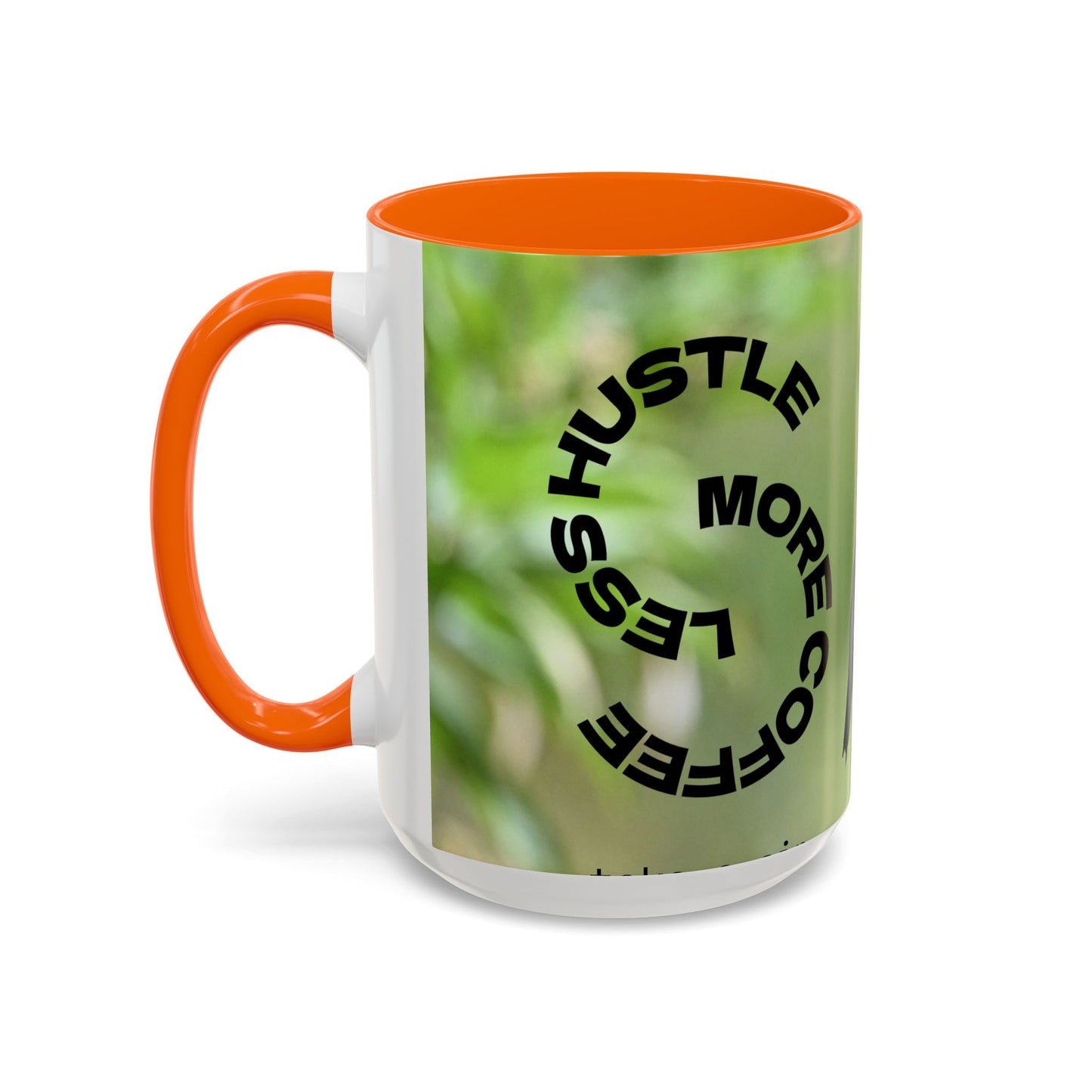 Hummingbird Accent Coffee Mug – 11/15oz Ceramic Mug with Black Interior & Handle