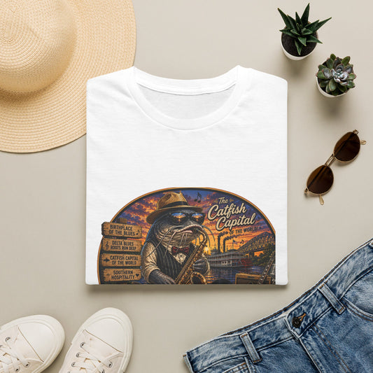 Mississippi Catfish Capital T-Shirt — Vintage Riverboat Angler Graphic