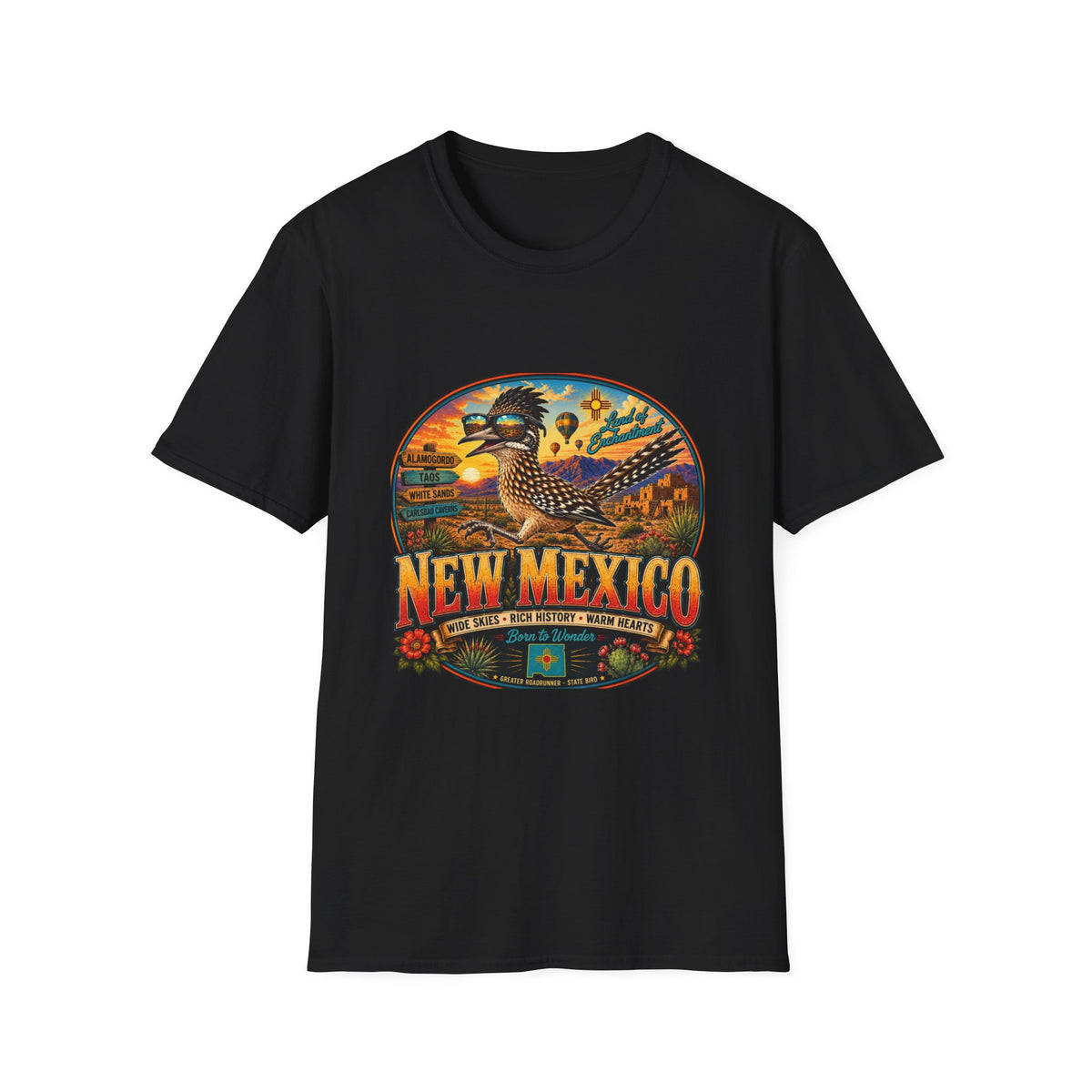 New Mexico Roadrunner T-Shirt — Southwestern Desert Souvenir Tee