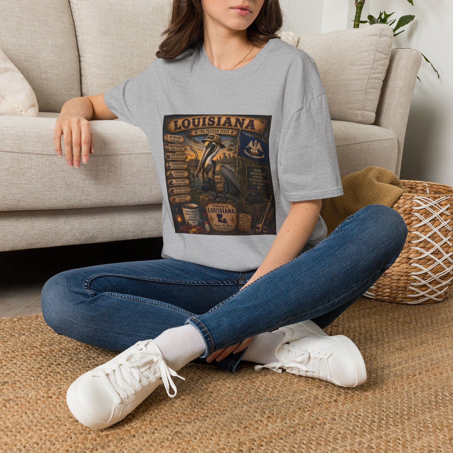 Louisiana Pelican State Vintage Poster T-Shirt — Retro Travel Souvenir