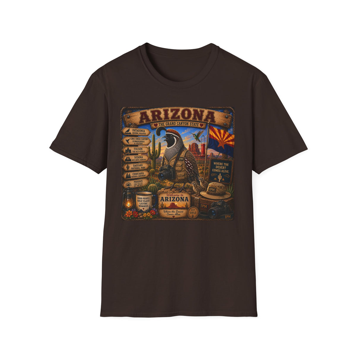 Arizona Vintage State Poster T‑Shirt — Grand Canyon Travel Tee