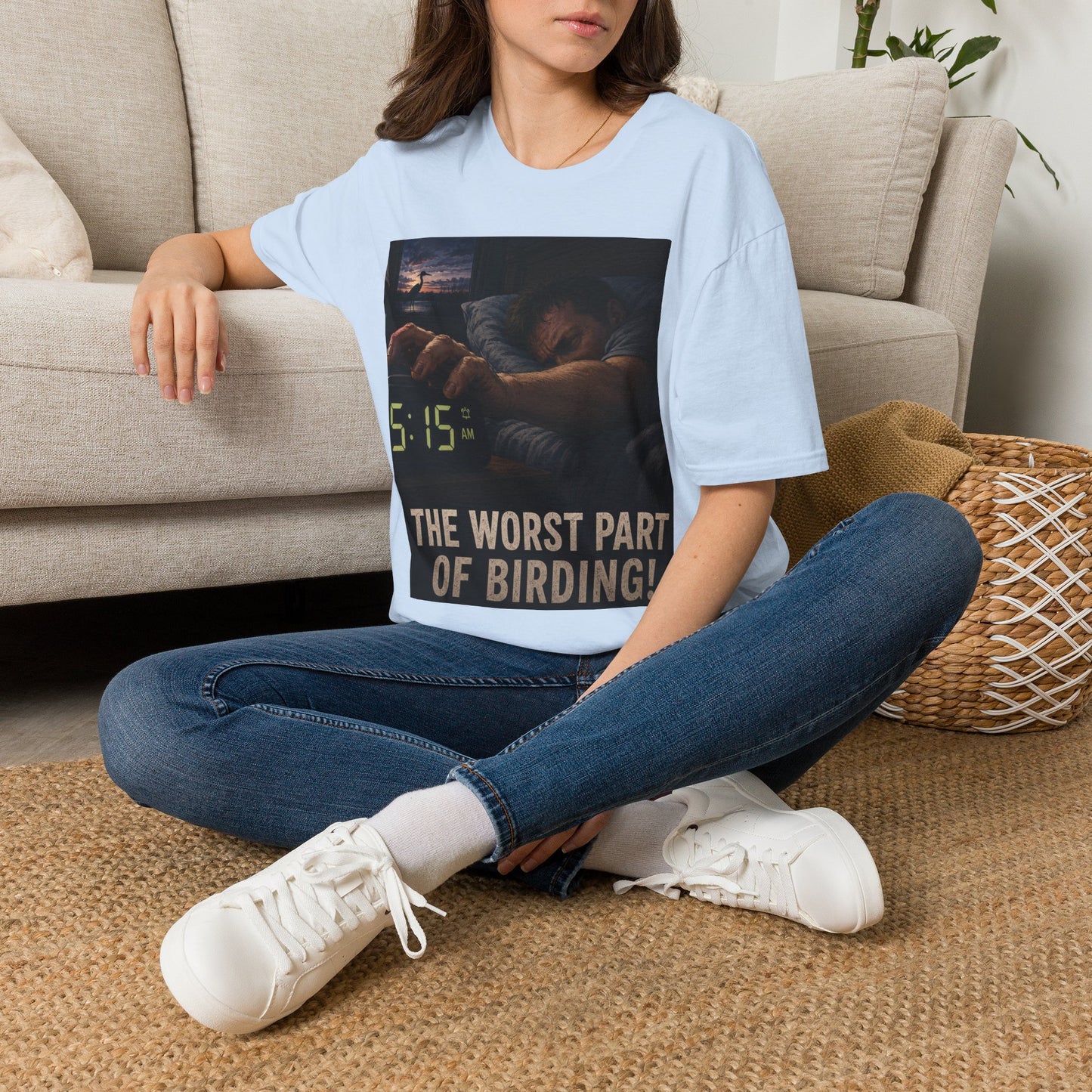 T-Shirt — "The Worst Part of Birding" Funny Early-Morning Birdwatcher Tee