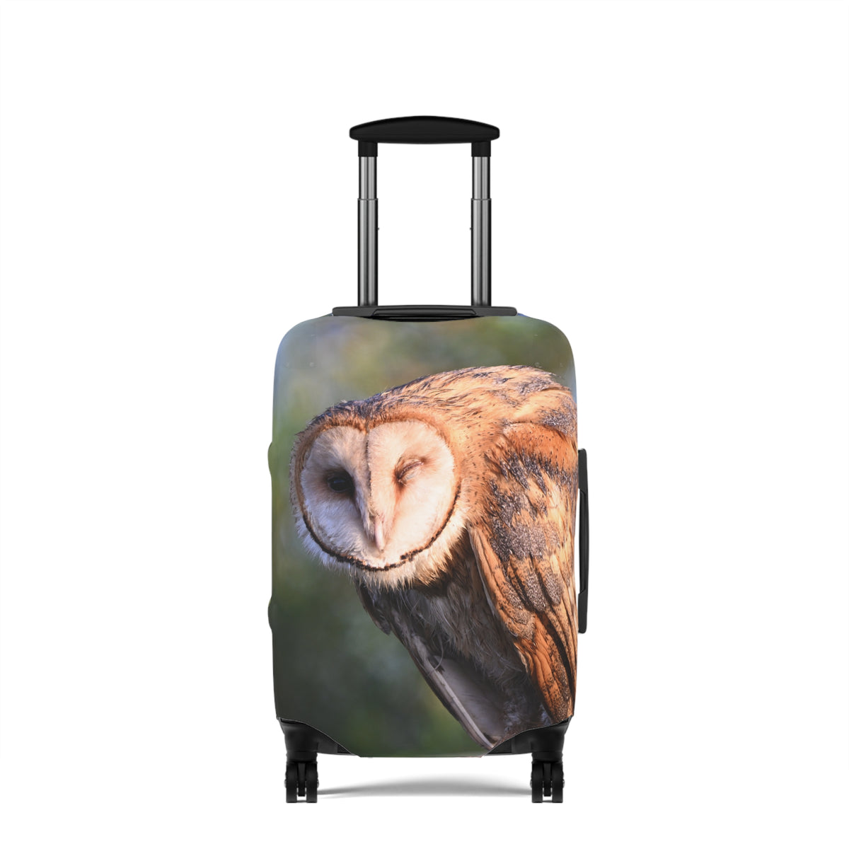 Barn Owl Luggage Cover — Realistic Wildlife Print Travel Protector