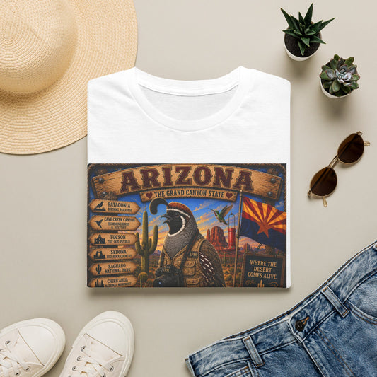 Arizona Vintage State Poster T‑Shirt — Grand Canyon Travel Tee