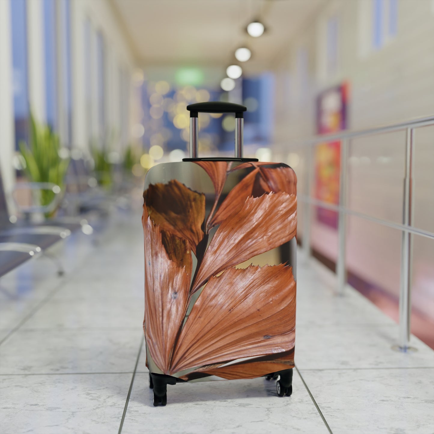 Luggage Cover - Rustic Palm Leaf Print Travel Protector