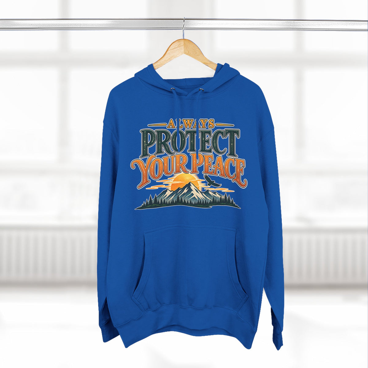 Hoodie - "Always Protect Your Peace" Mountain Graphic Fleece Hoodie