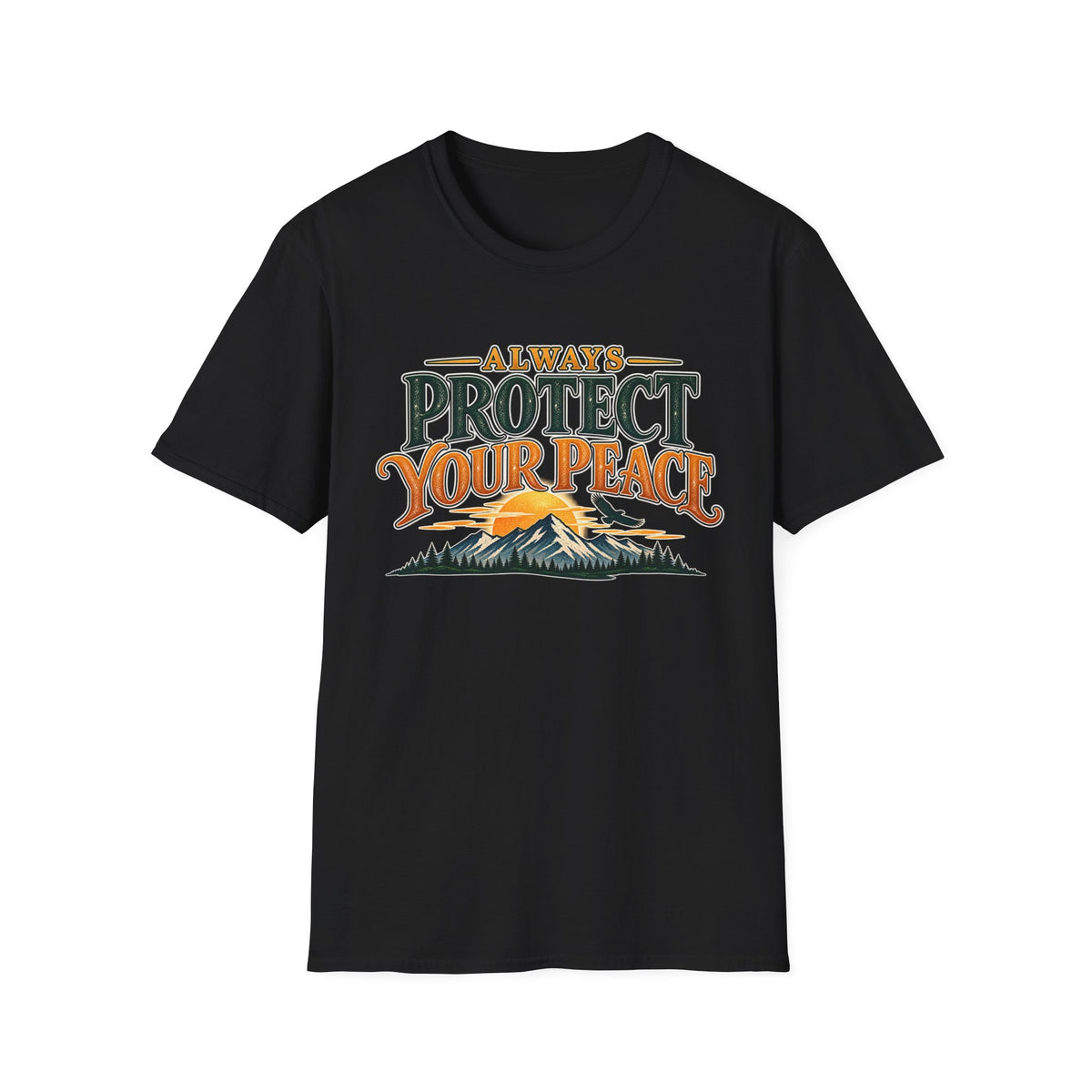 Protect Your Peace Mountain T-Shirt — Inspirational Outdoor Graphic Tee