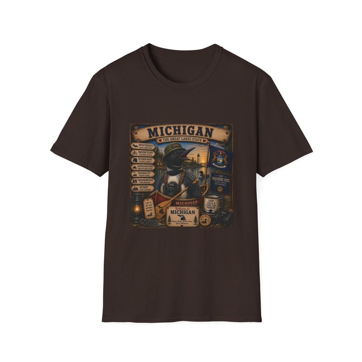 Michigan Vintage Travel T-Shirt — The Great Lakes State Graphic Tee