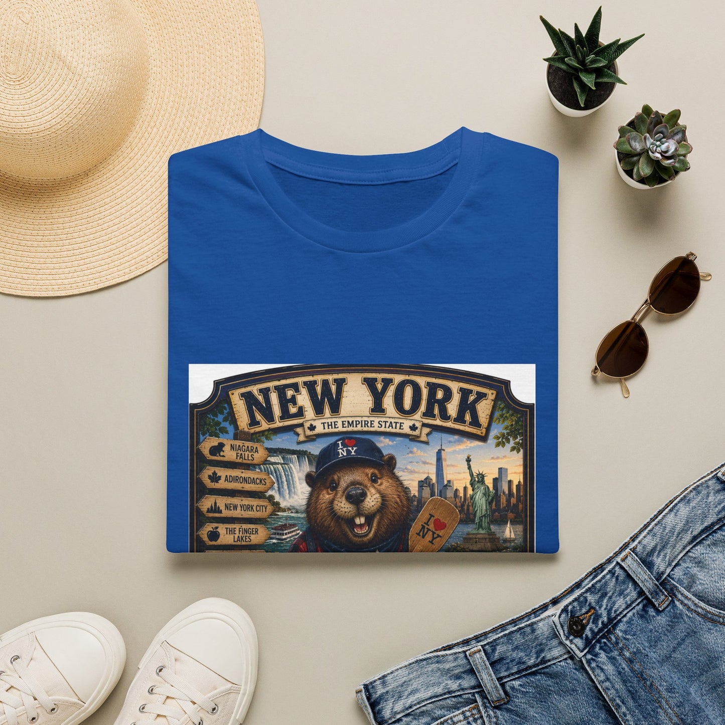 New York Bear Vintage Graphic T-Shirt — NYC Souvenir Cityscape Tee