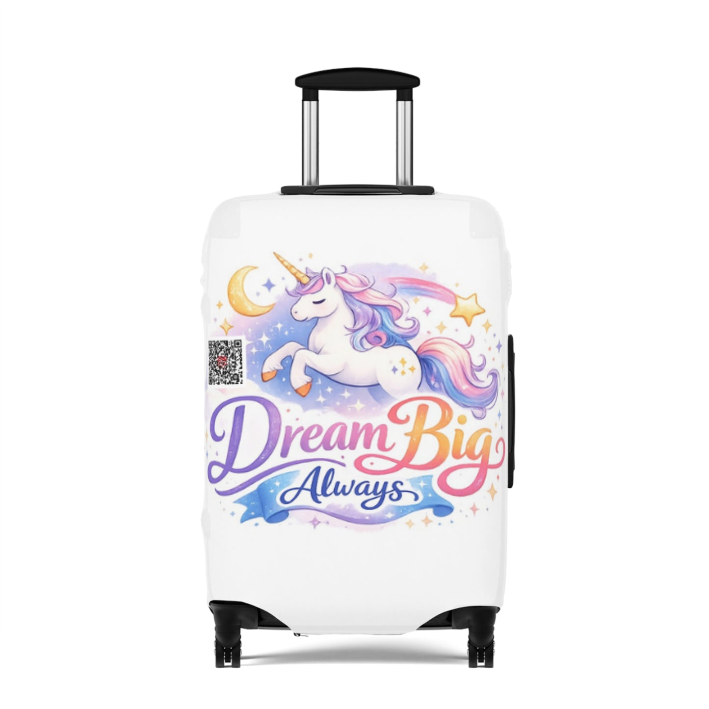 Unicorn Luggage Cover — 'Dream Big Always' Travel Protector