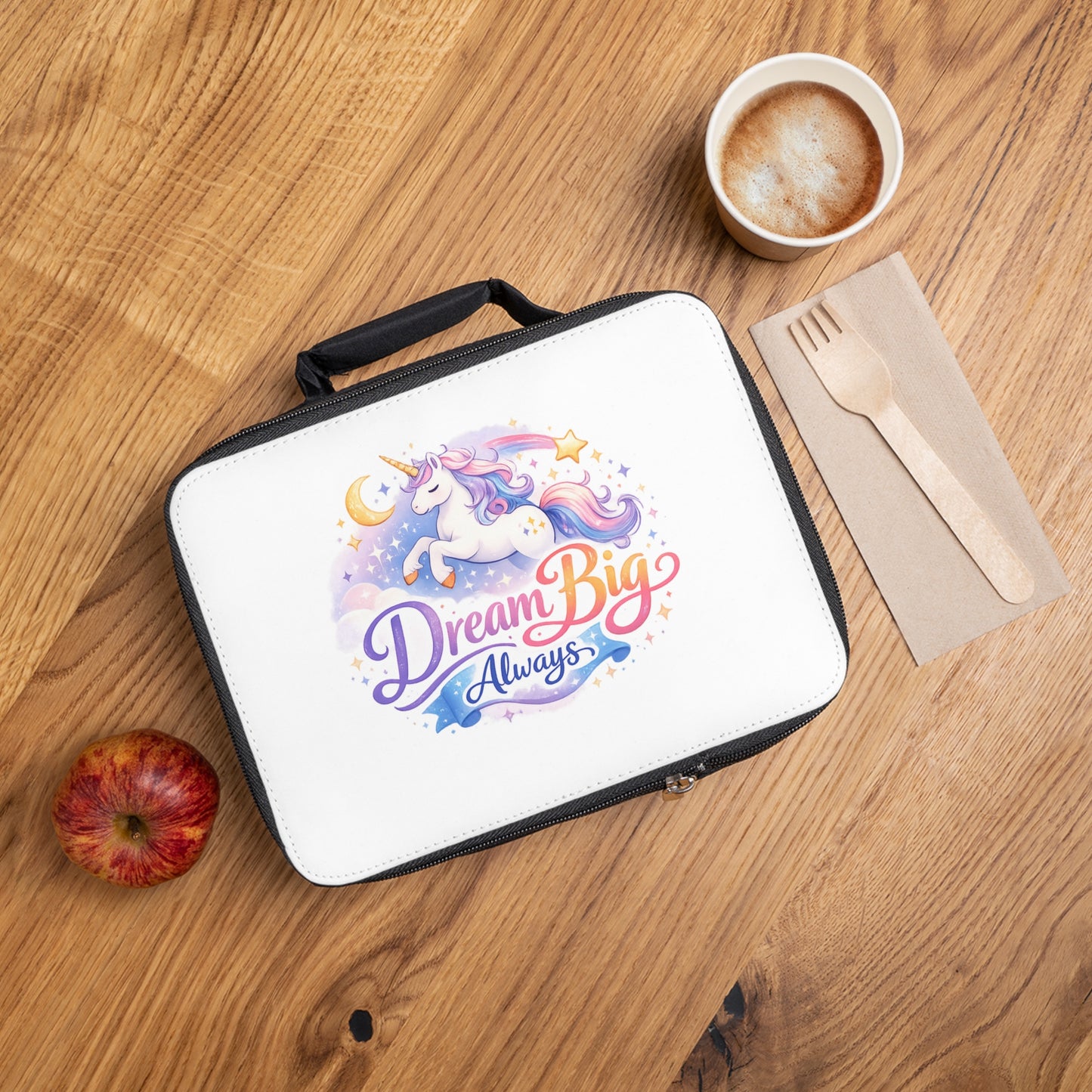 Dream Big Always Unicorn Lunch Bag — Kids Inspirational Insulated Lunchbox