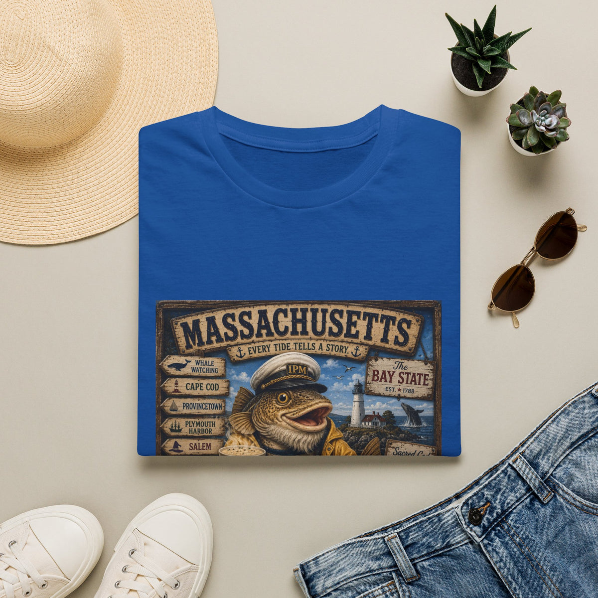 Massachusetts Fisherman T-Shirt – Vintage Cape Cod & Bay State Nautical Tee
