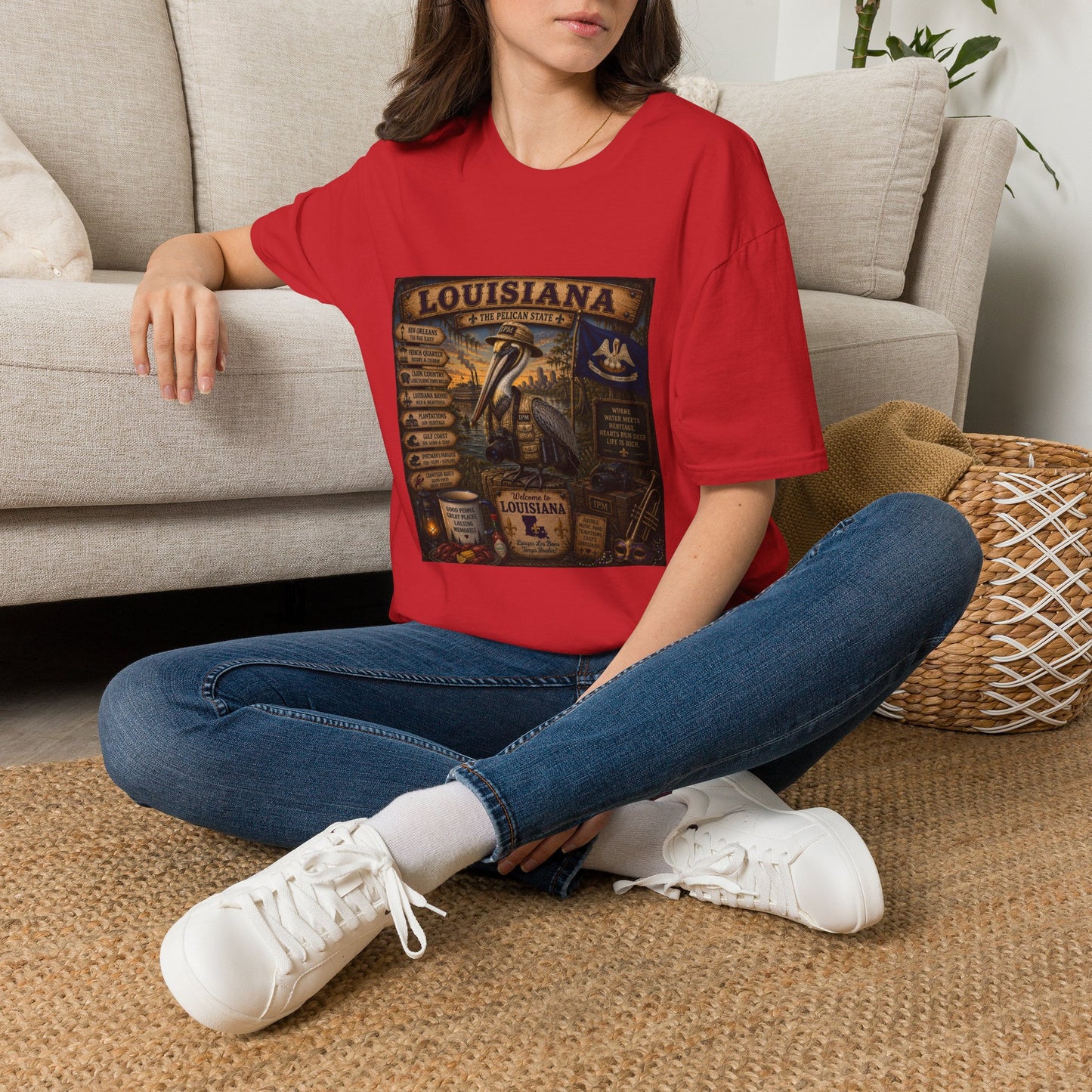 Louisiana Pelican State Vintage Poster T-Shirt — Retro Travel Souvenir