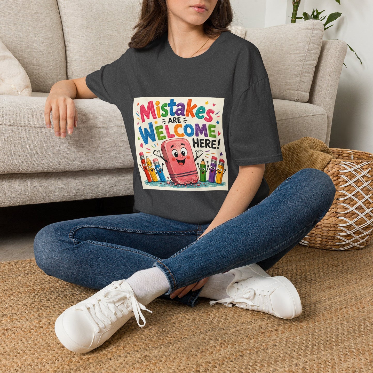 Kids' T-Shirt — "Mistakes Are Welcome Here" Positive Classroom Tee