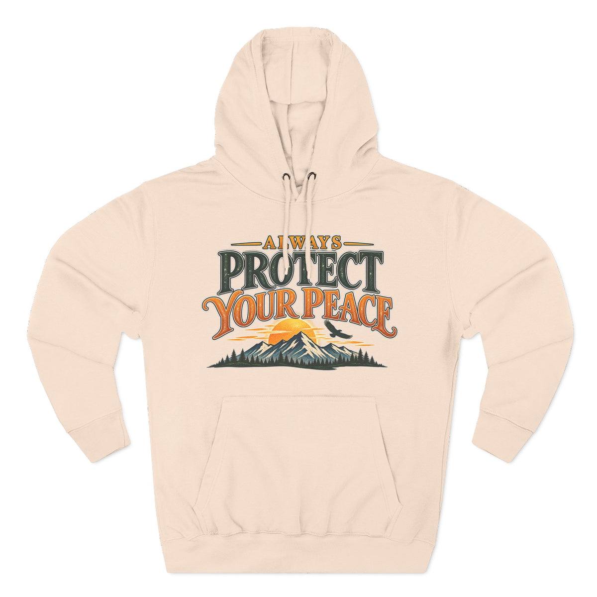 Hoodie - "Always Protect Your Peace" Mountain Graphic Fleece Hoodie