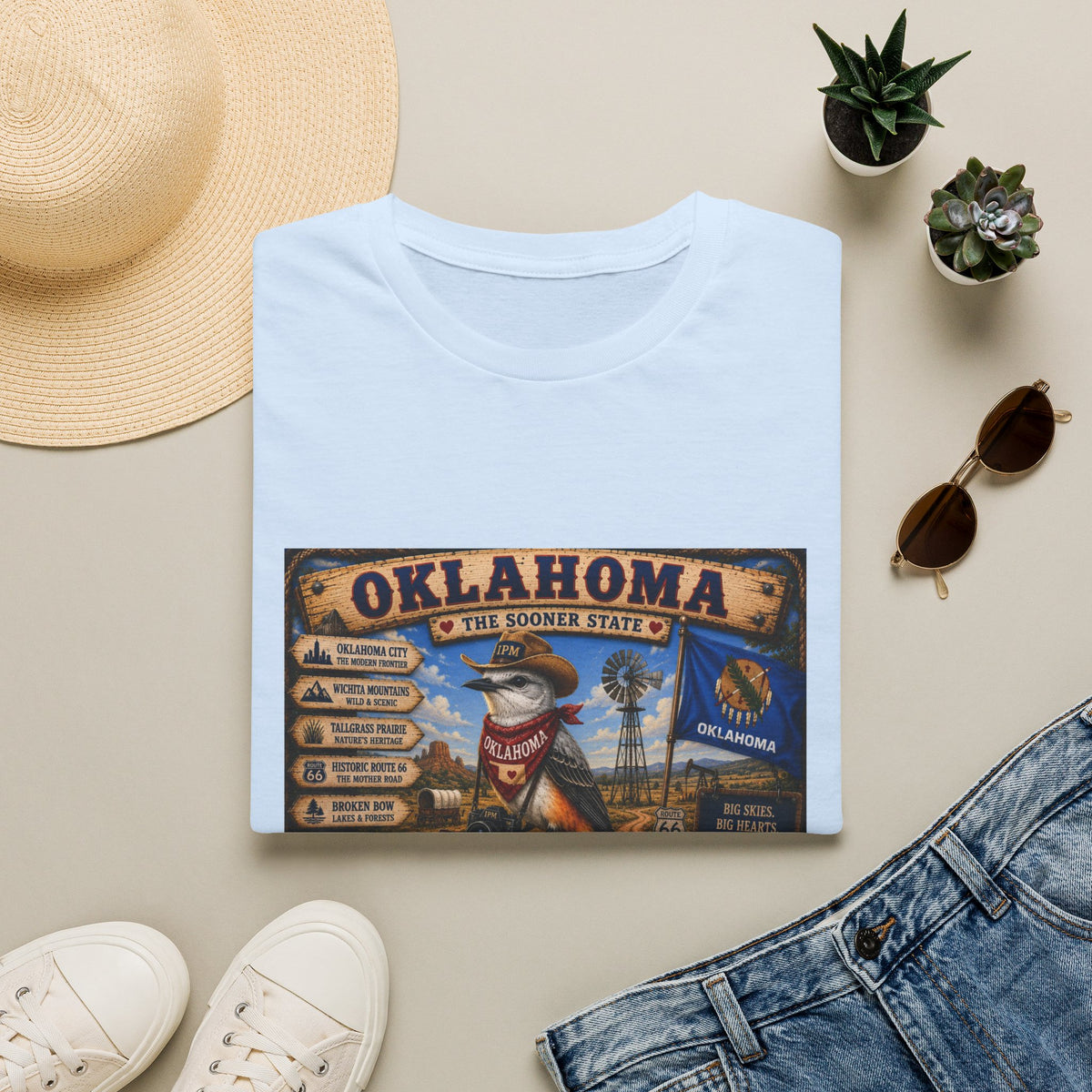 Oklahoma State Vintage Graphic T-Shirt — Sooner State Travel Souvenir